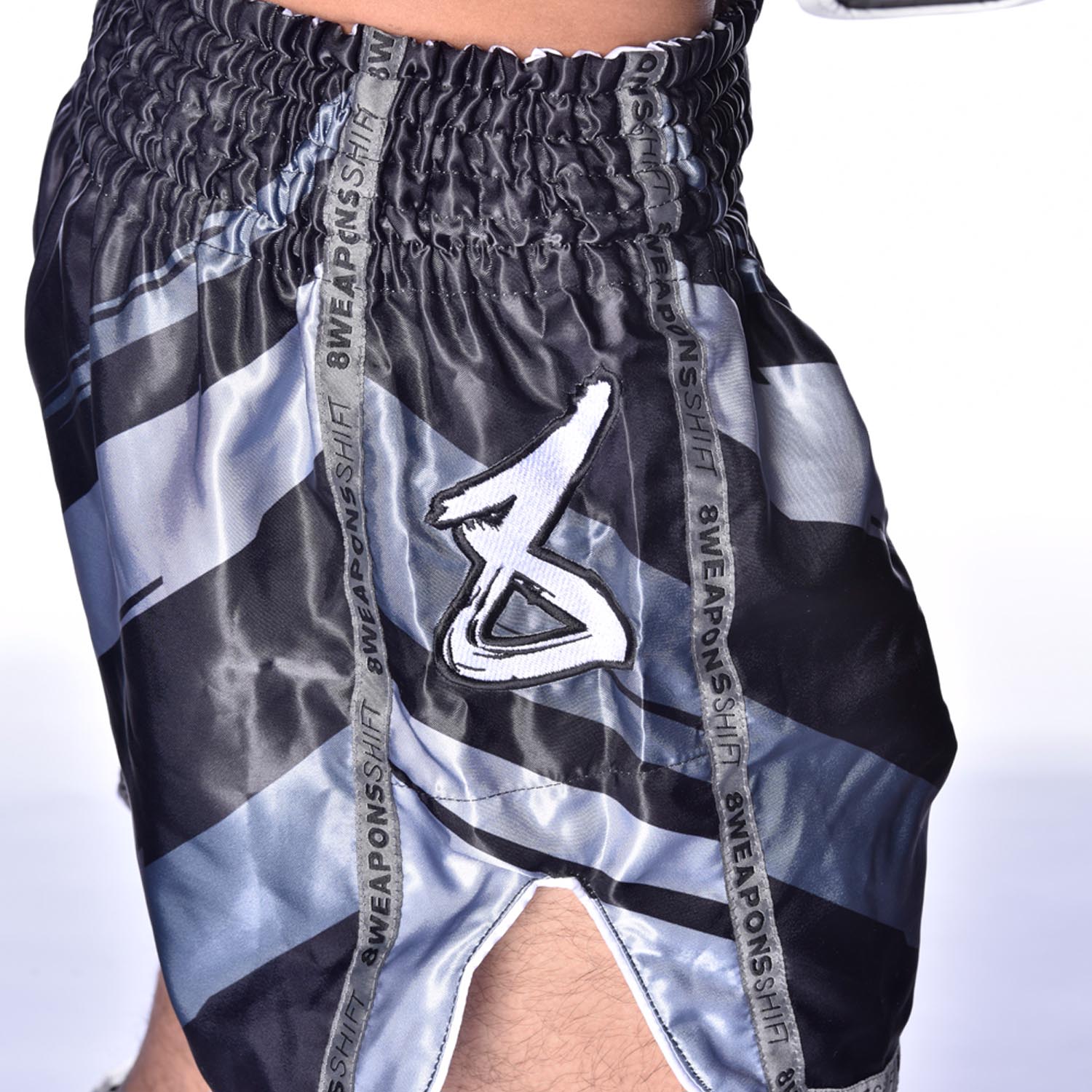 8 WEAPONS Muay Thai Shorts, Shift, black-matt, XXL
