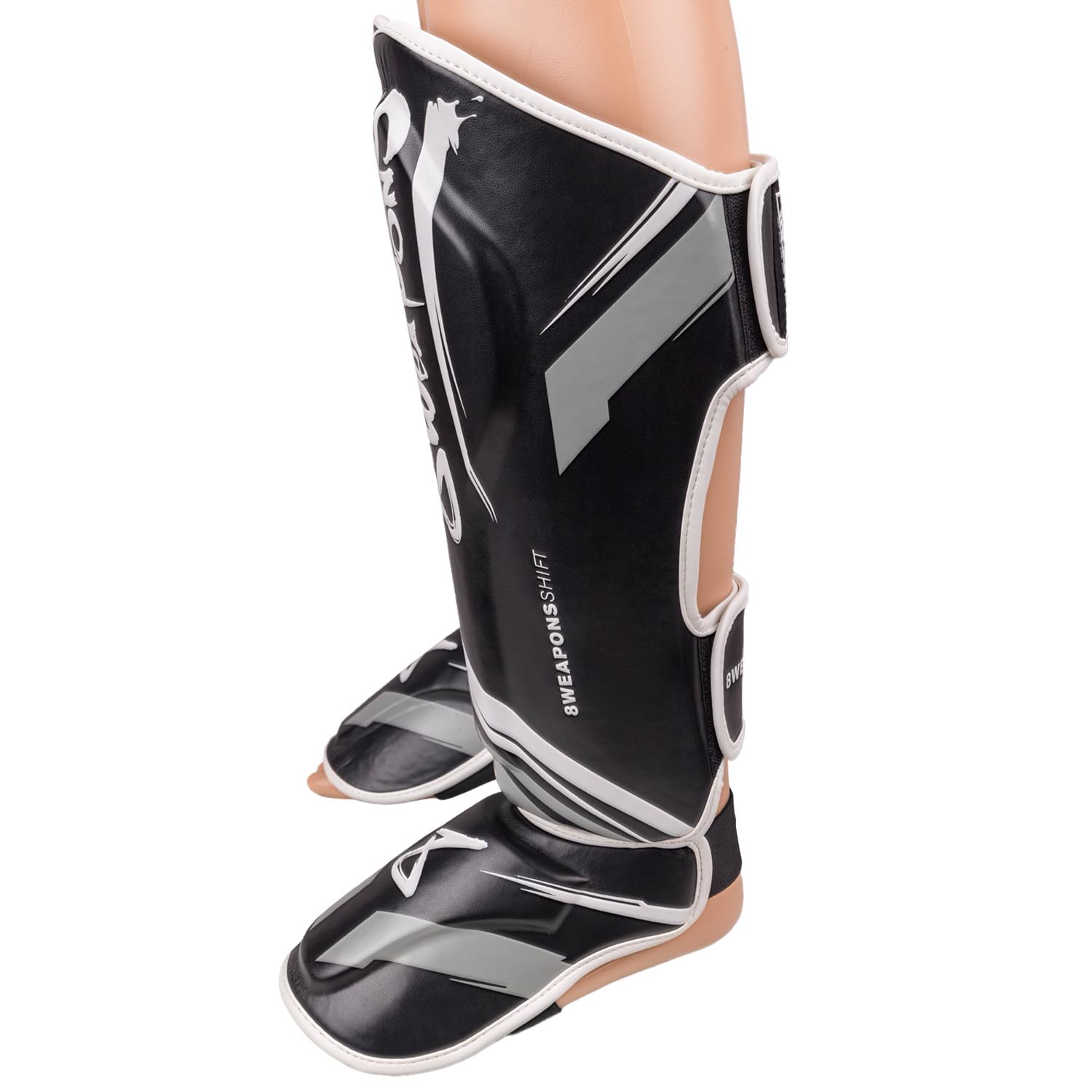 8 WEAPONS Shin Guards, Shift, black-white, XL
