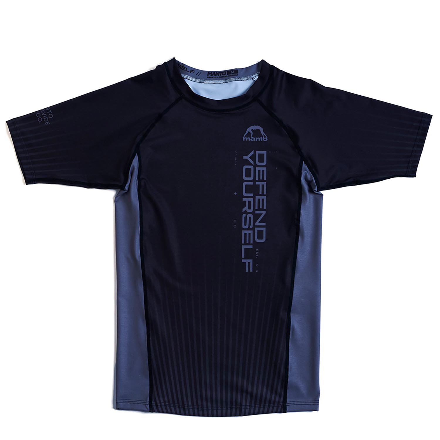 MANTO Rashguard, S/S, Ranked, black, XXL