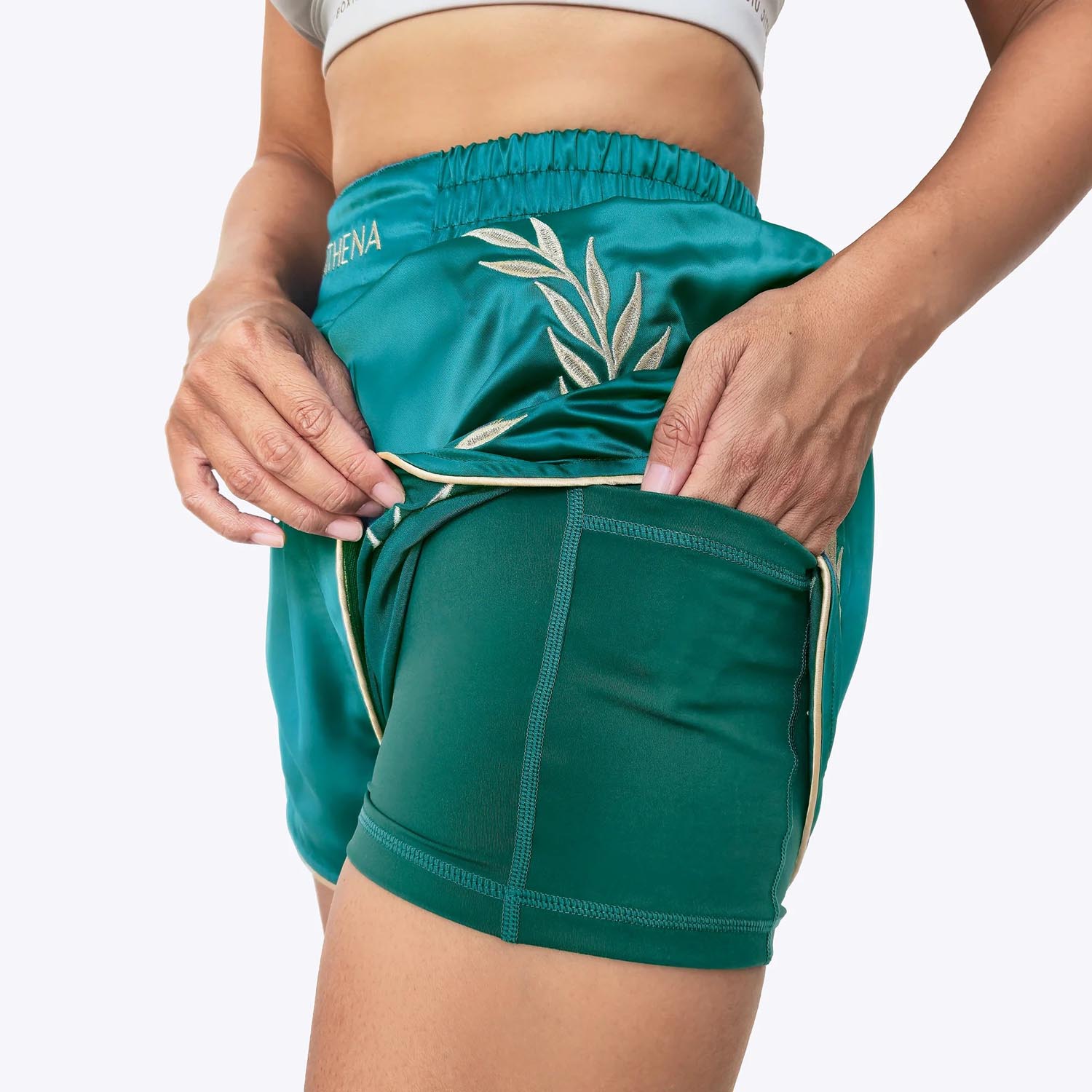 ATHENA Muay Thai Shorts, Women, Athena, turquoise-gold, 6
