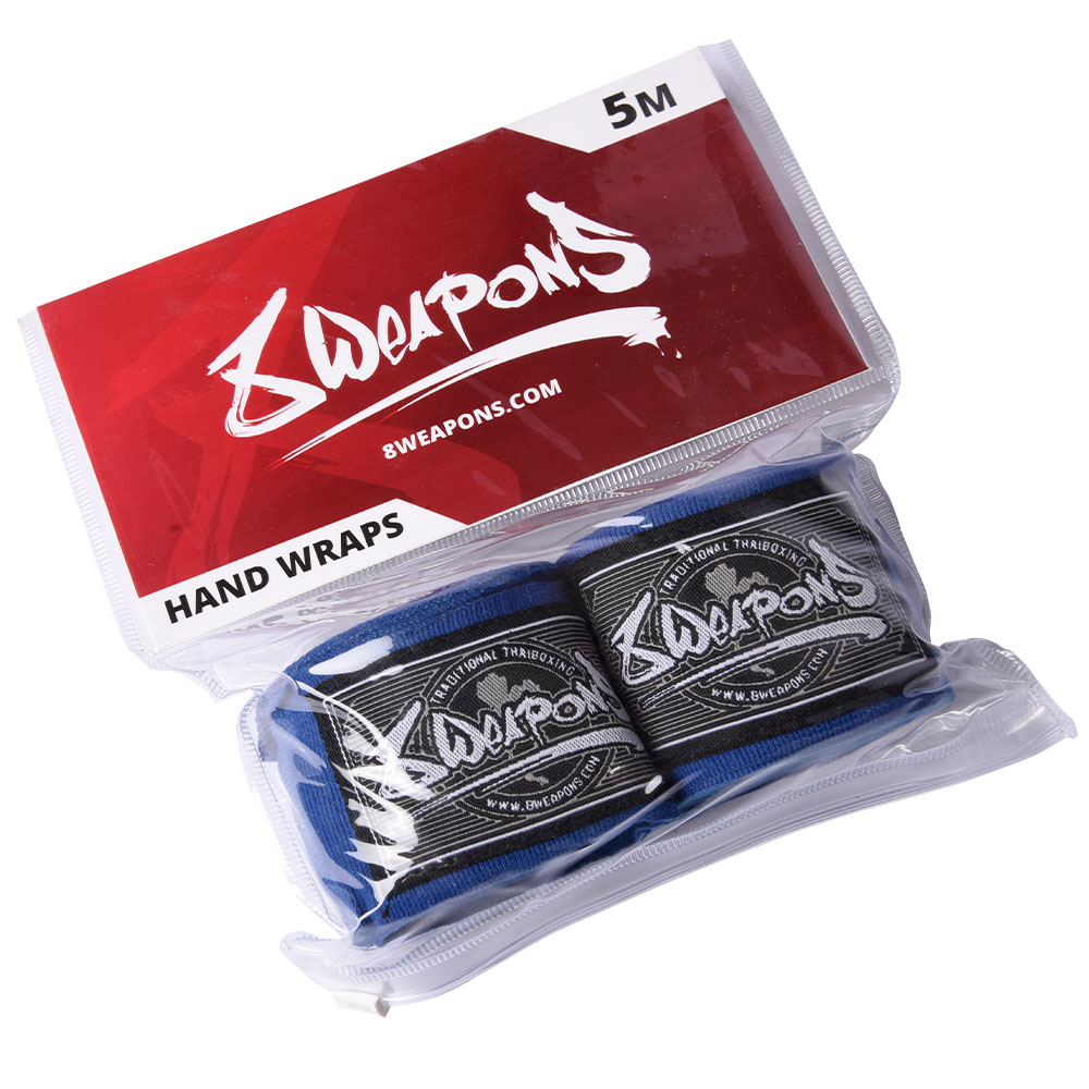 8 WEAPONS Hand Wraps, semi-elastic, 5 m, blue