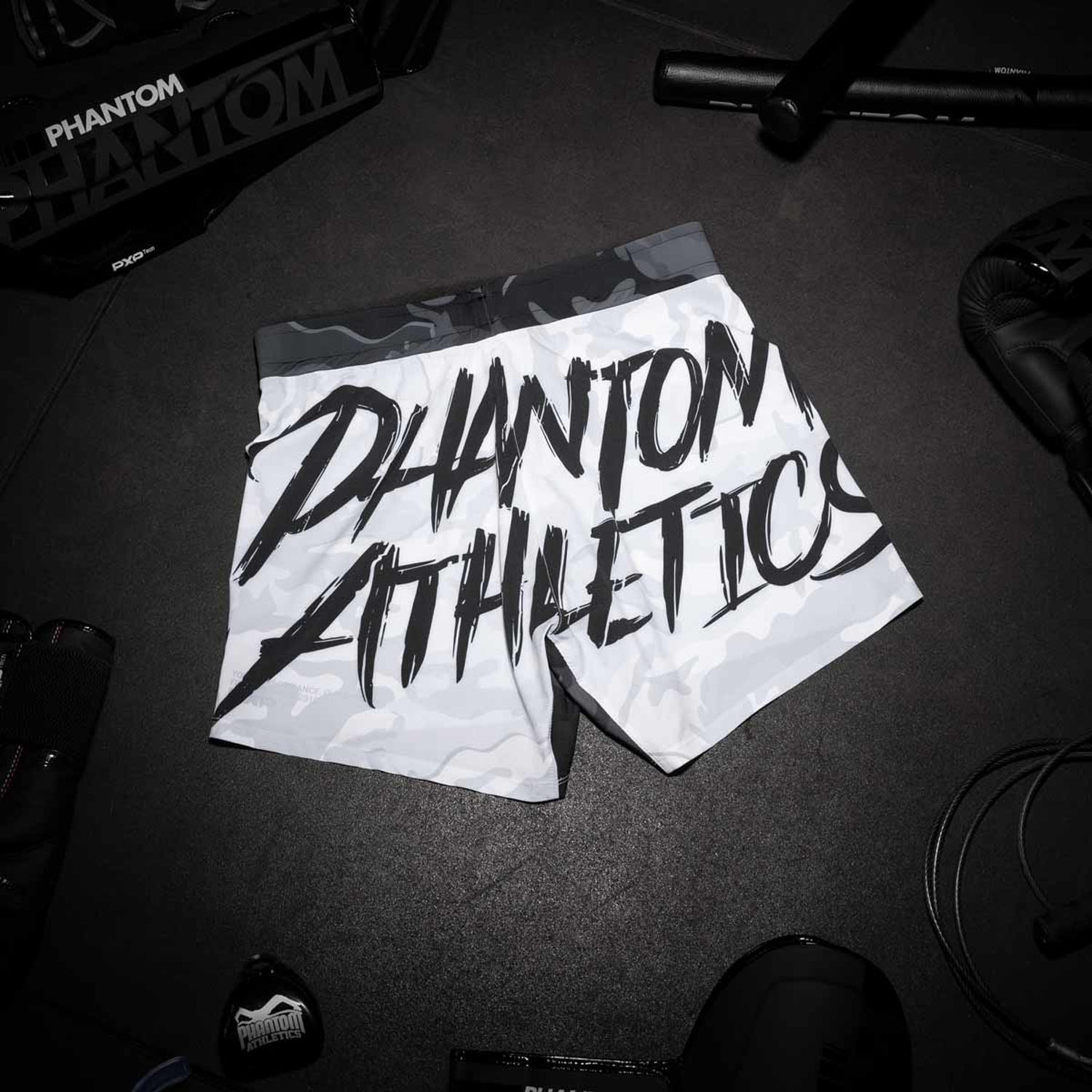 Phantom Athletics MMA Fight Shorts, Flex, S Boxed, white, XL