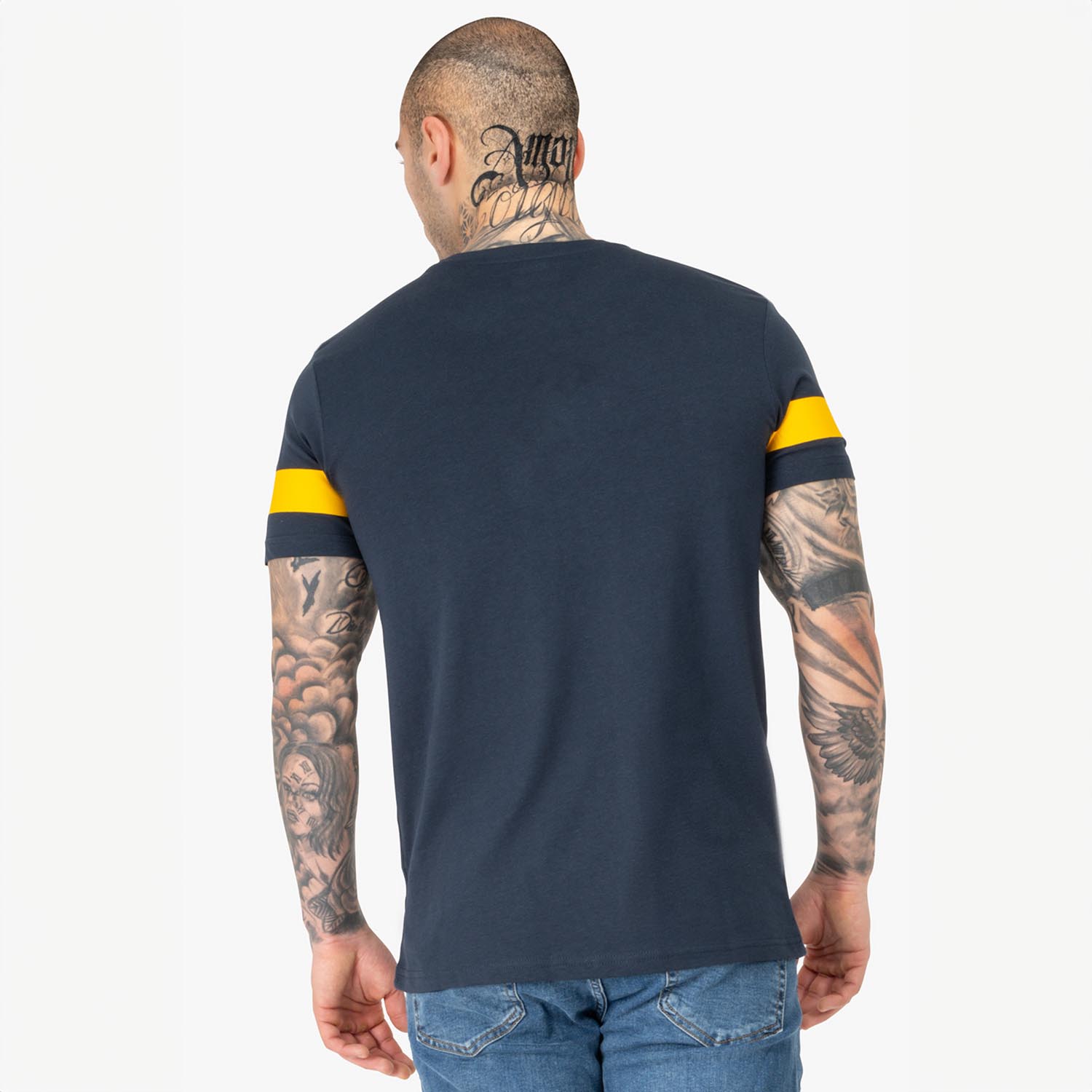 Lonsdale T-Shirt, Askerwell, navy-yellow, S