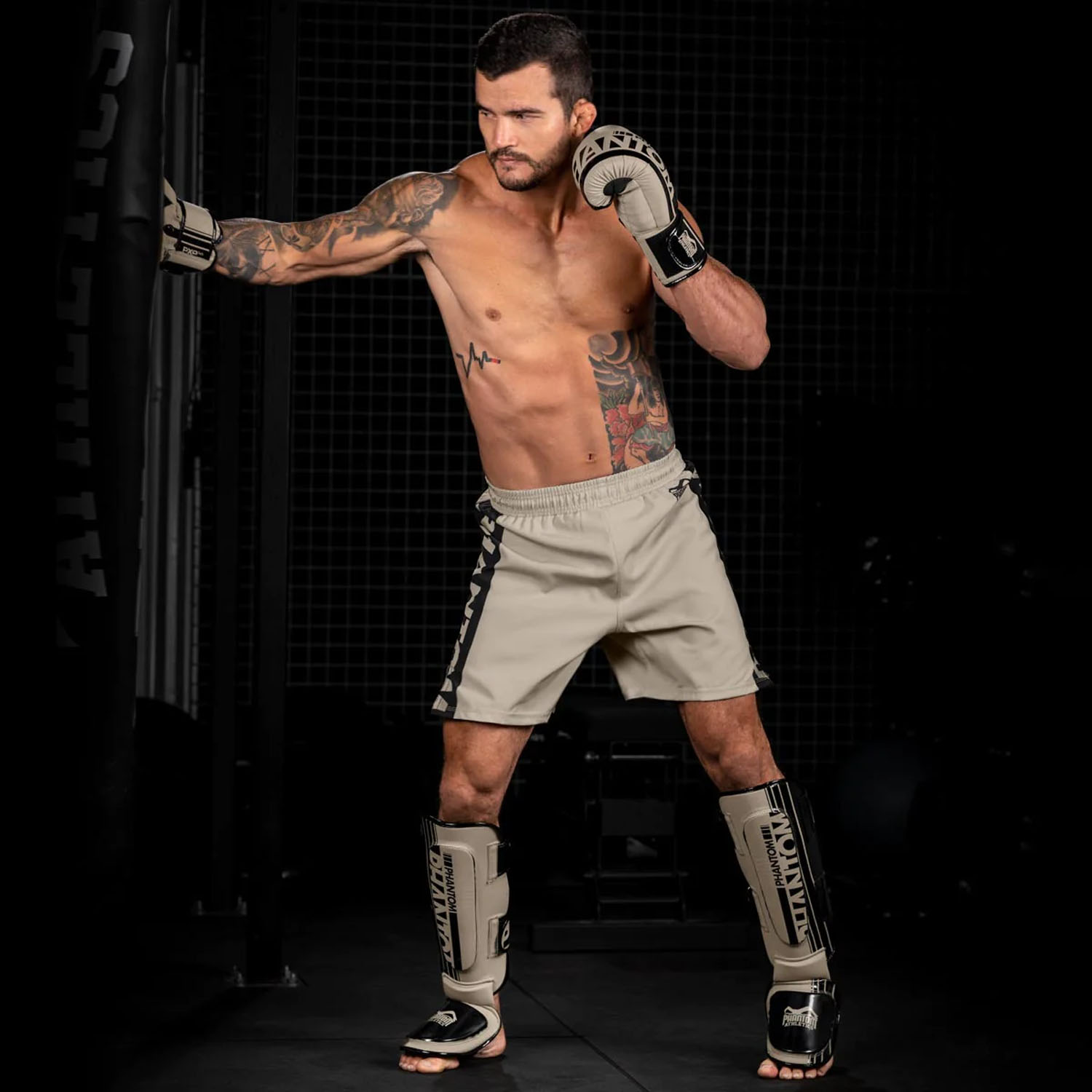 Phantom Athletics Schienbeinschoner, Apex, Hybrid, sand, L/XL