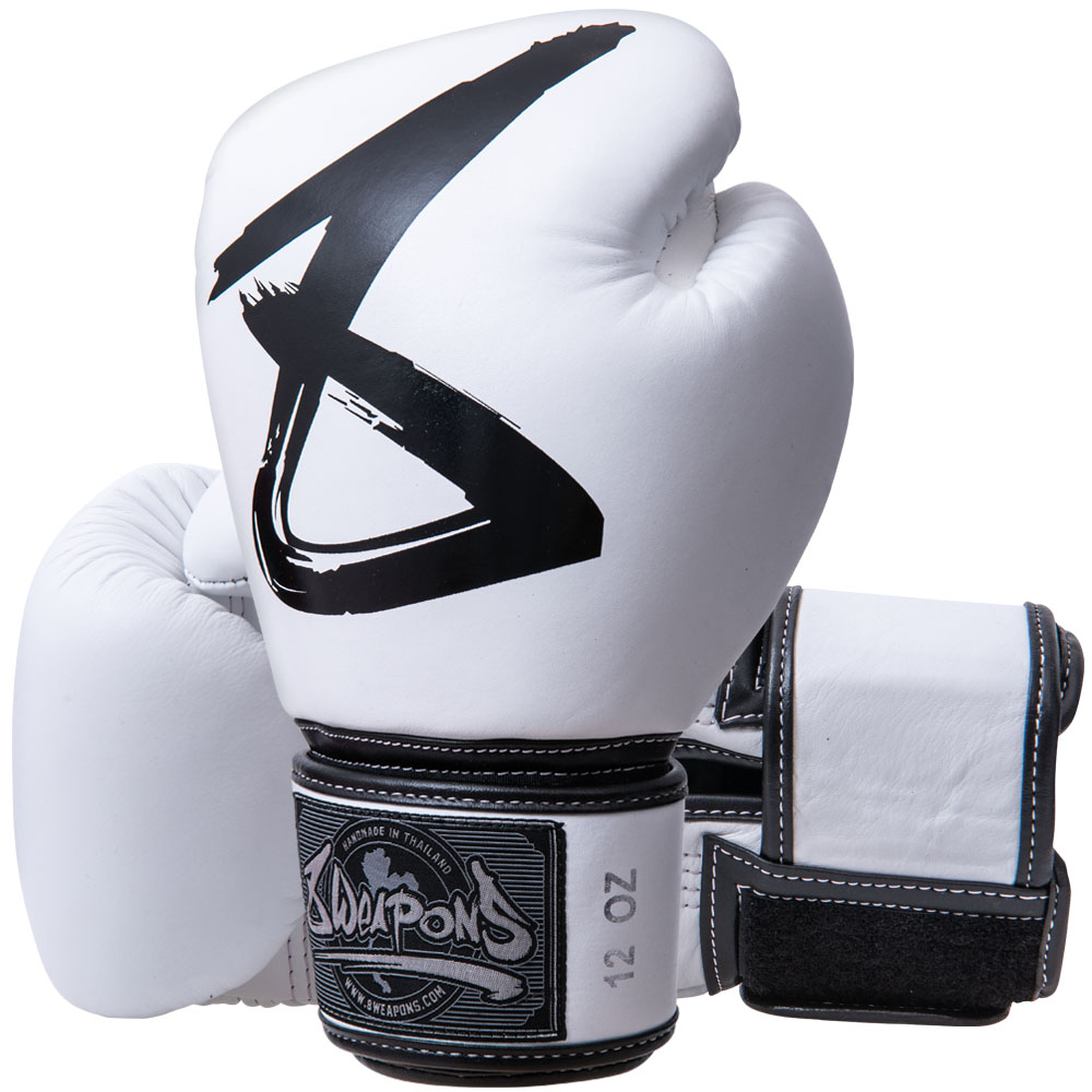 8 WEAPONS Boxing Gloves, BIG 8 Premium, white, 12 Oz