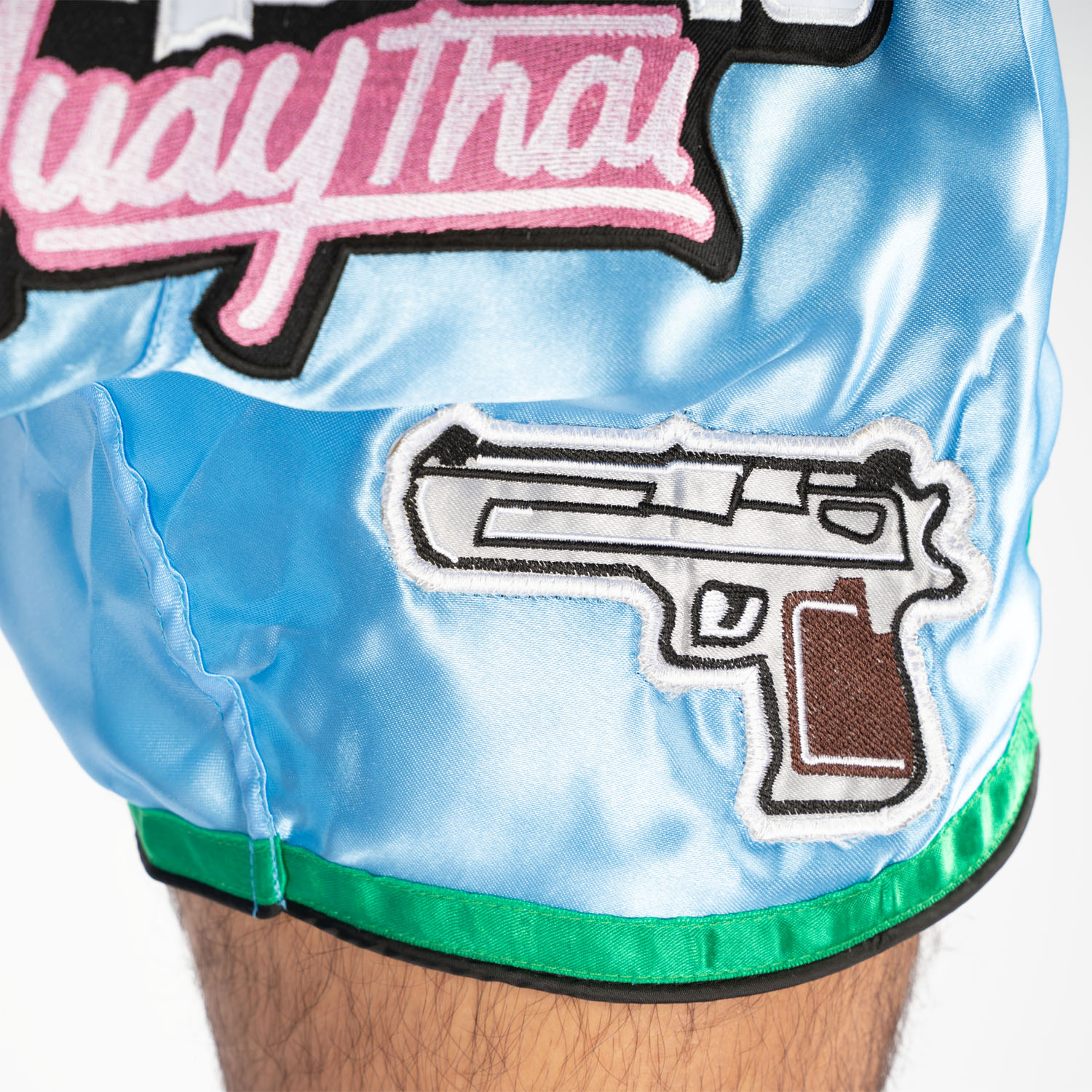 8 WEAPONS Muay Thai Shorts, Miami Thai, blau, M