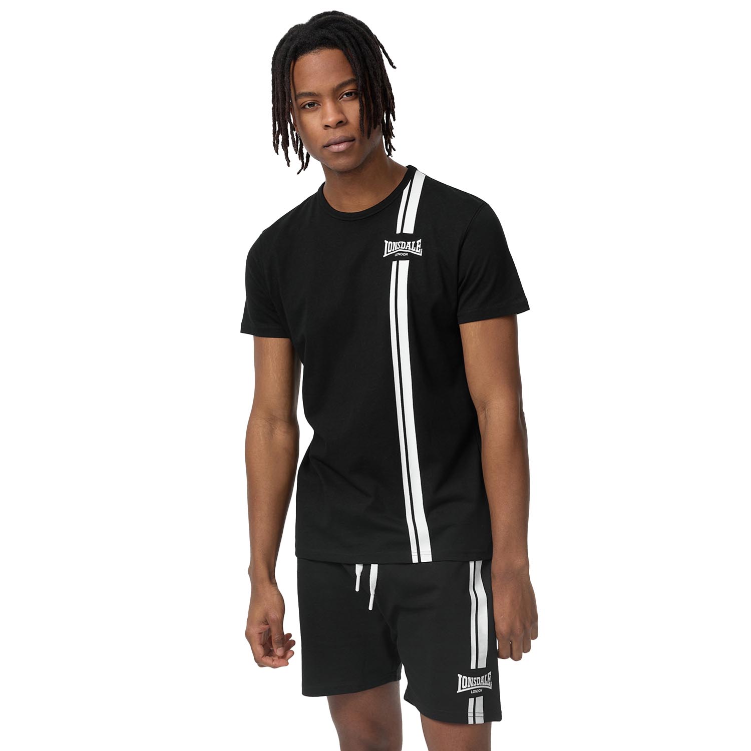 Lonsdale T-Shirt, Inverbroom, black-white, S