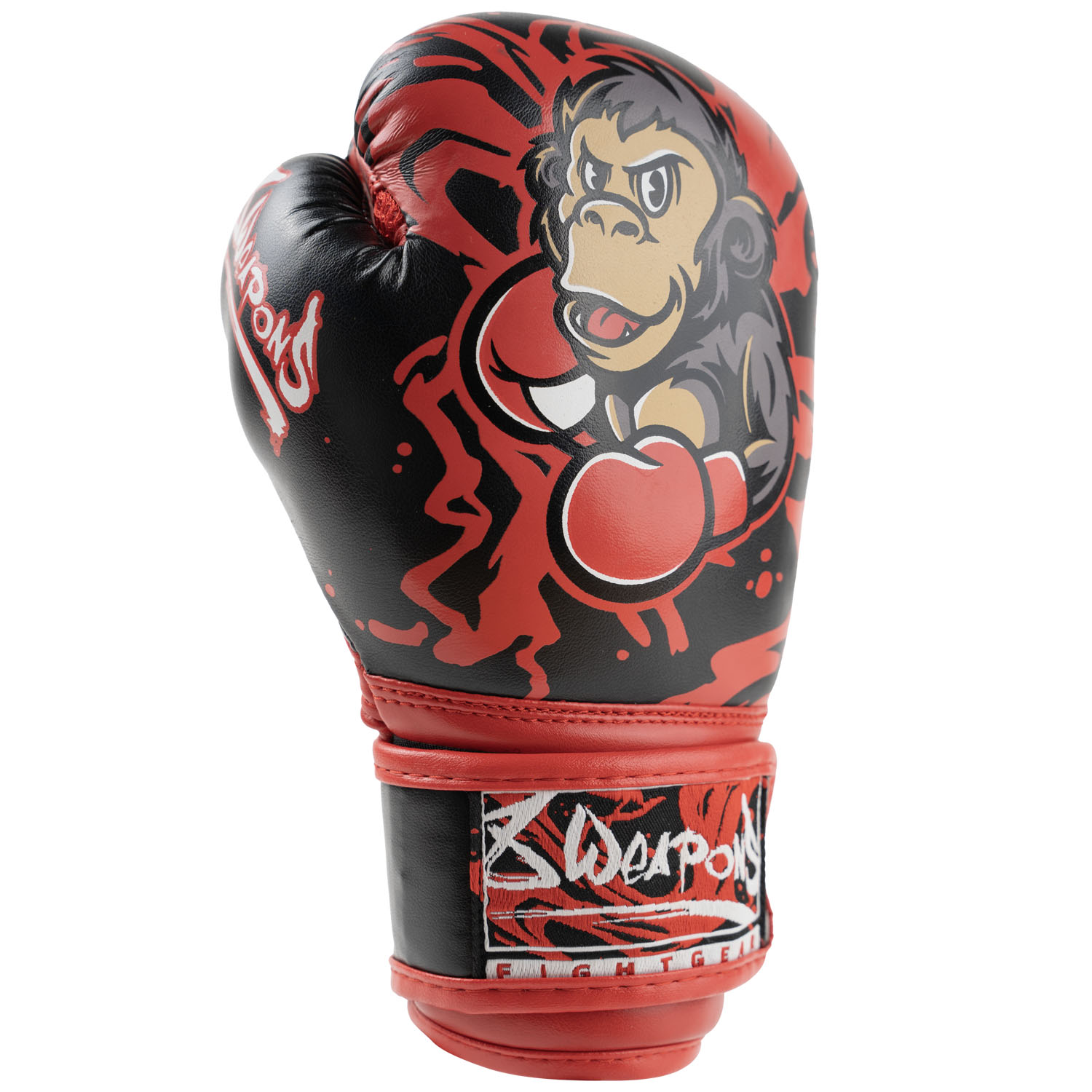 8 WEAPONS Boxhandschuhe, Kinder, Joe, schwarz-rot, 6 Oz