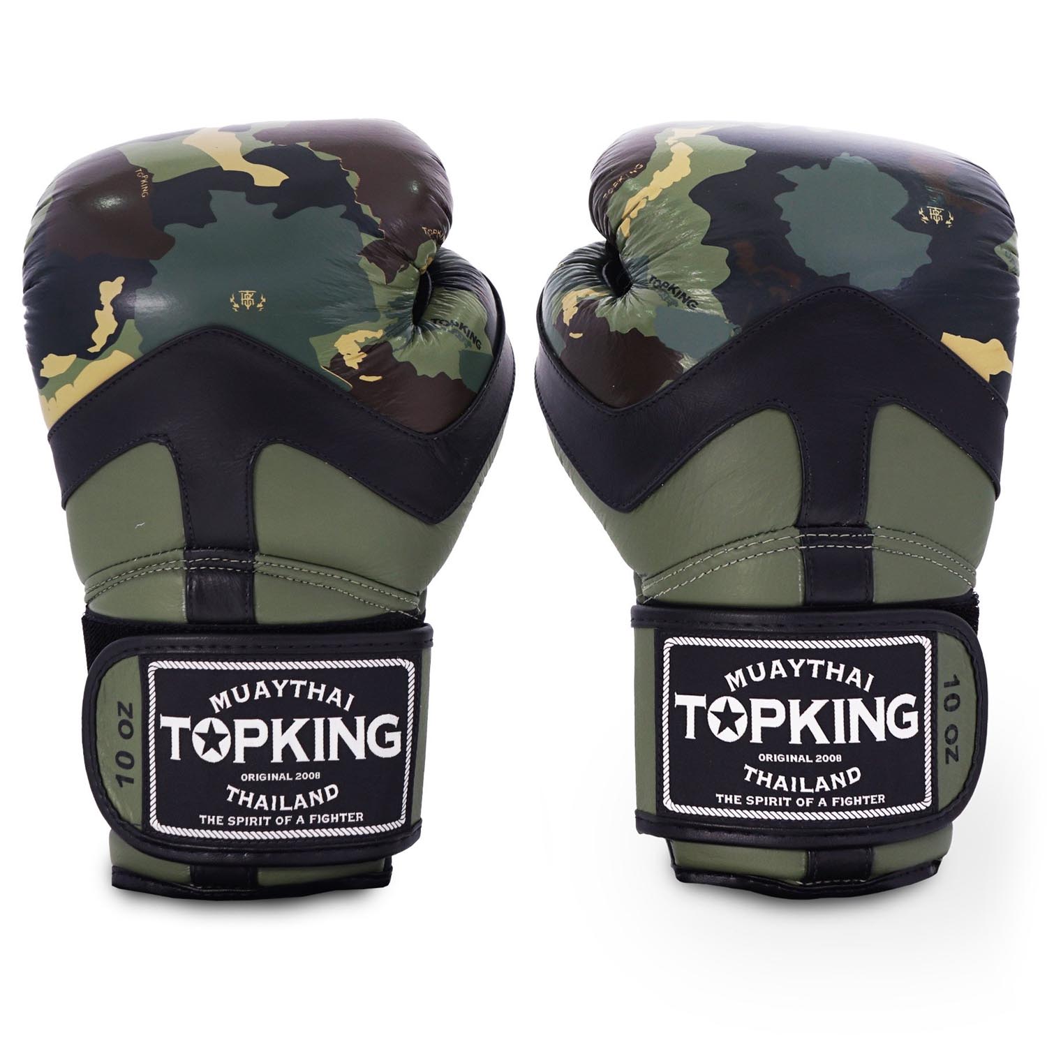 TOP KING BOXING Boxing Gloves, Camouflage, green, 16 Oz