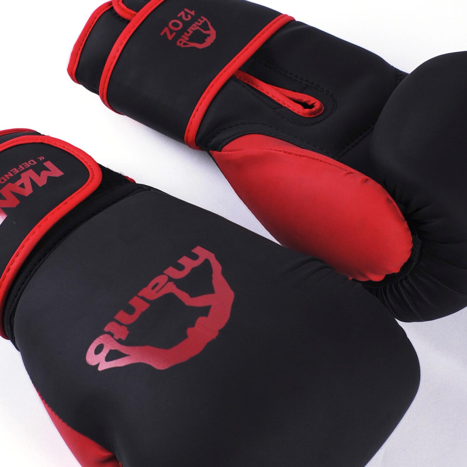 MANTO Boxing Gloves, Essential, black-red, 16 Oz