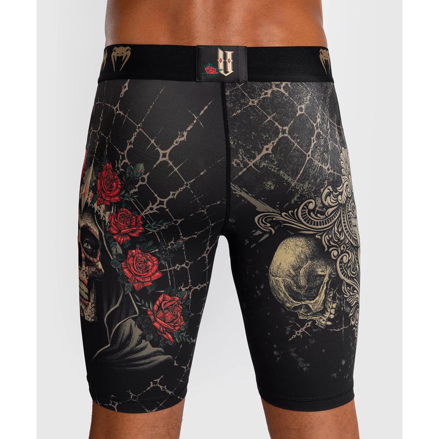 VENUM Compression Shorts, Santa Muerte 5.0, black-gold, XL