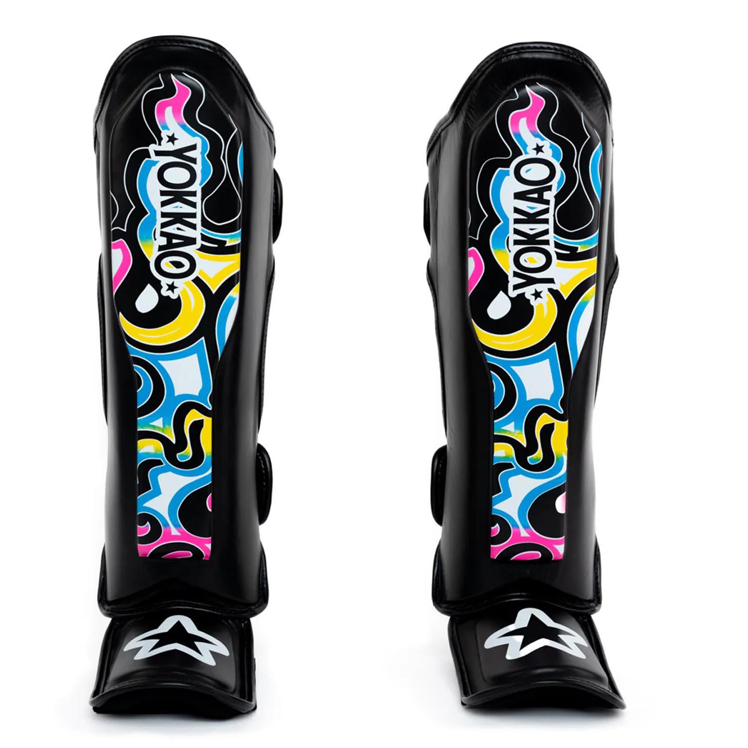 YOKKAO Shinguards, Flames, black, L