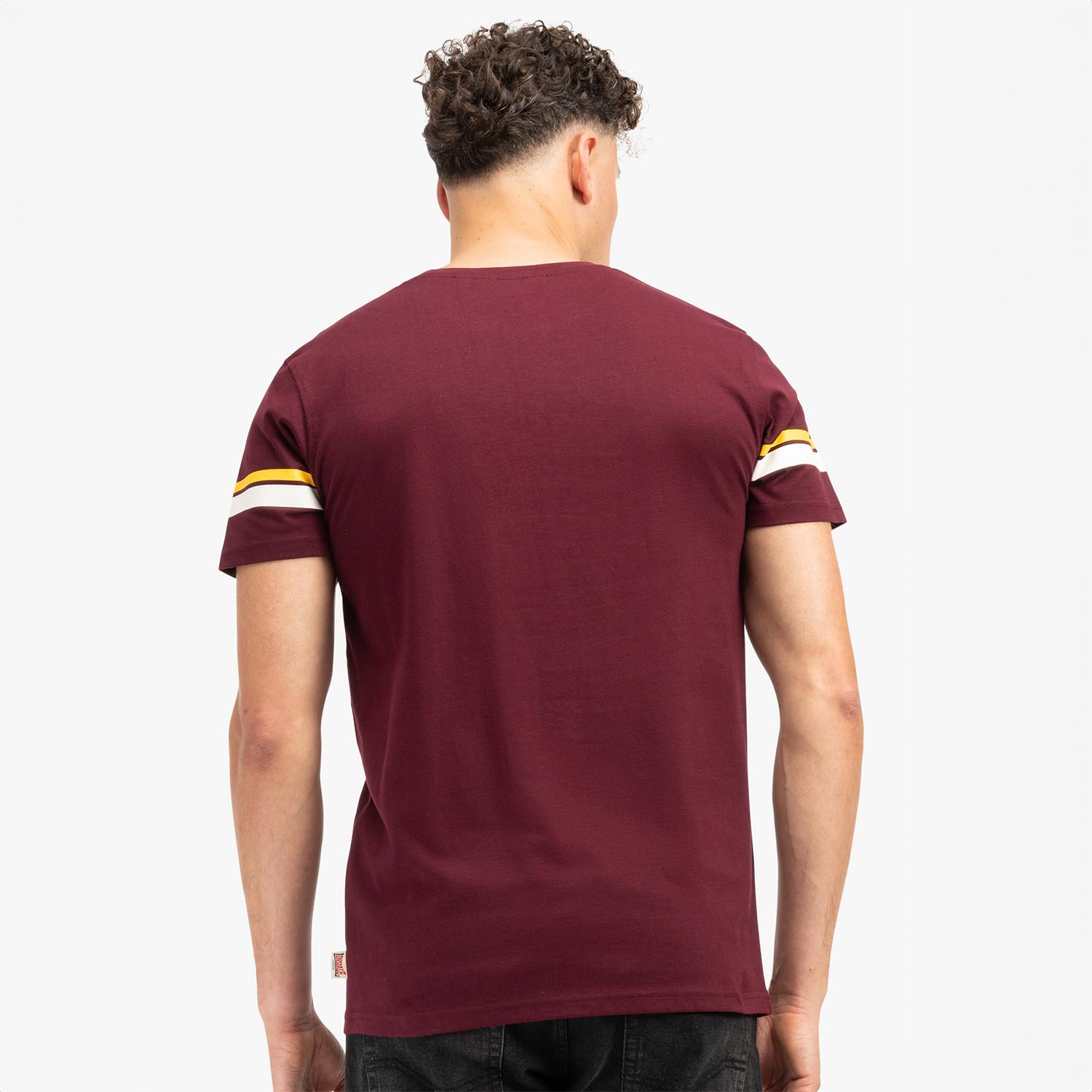 Lonsdale T-Shirt, Methley, weinrot-gelb-weiß, XL