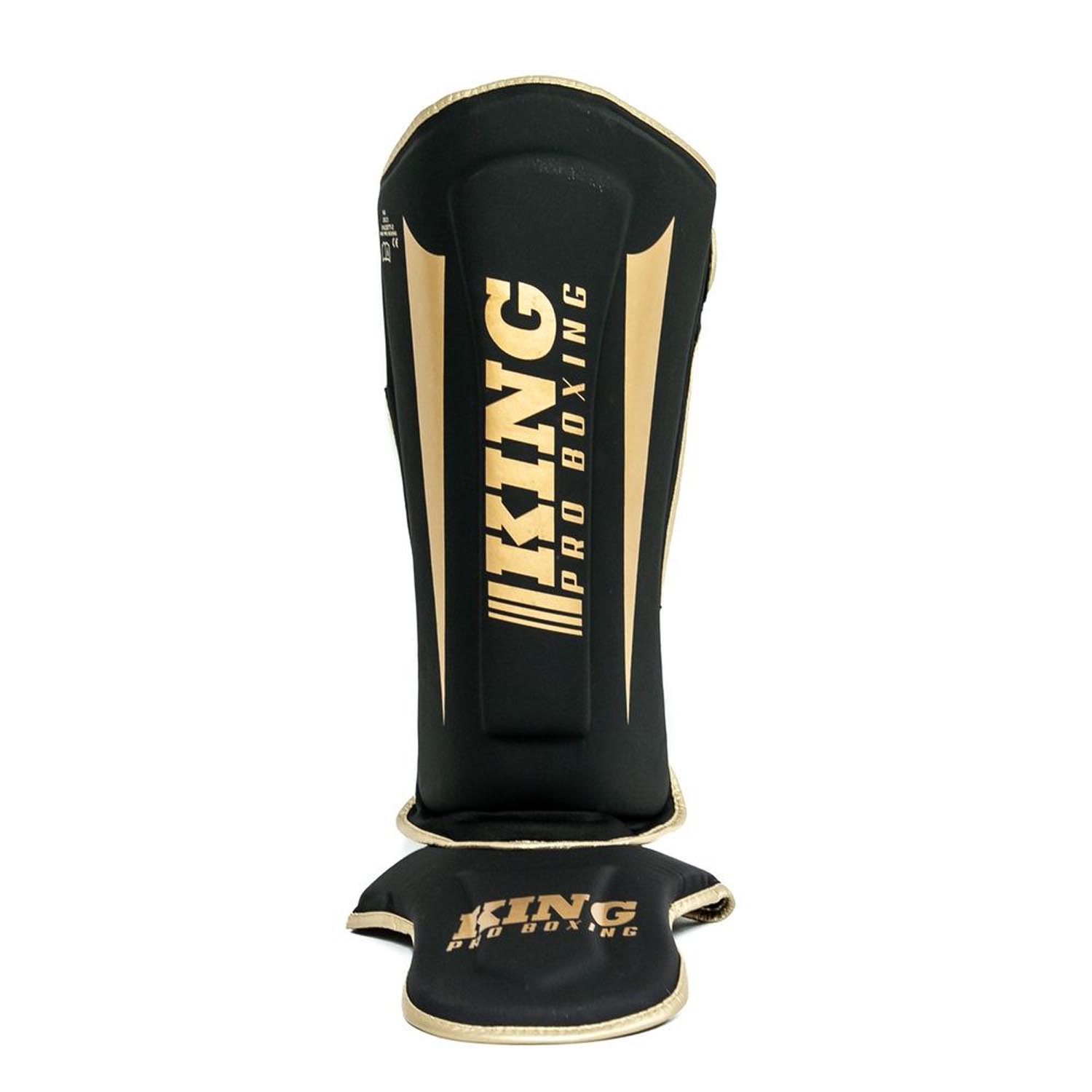 KING PRO BOXING Schienbeinschoner, Revo 6, schwarz-gold, M