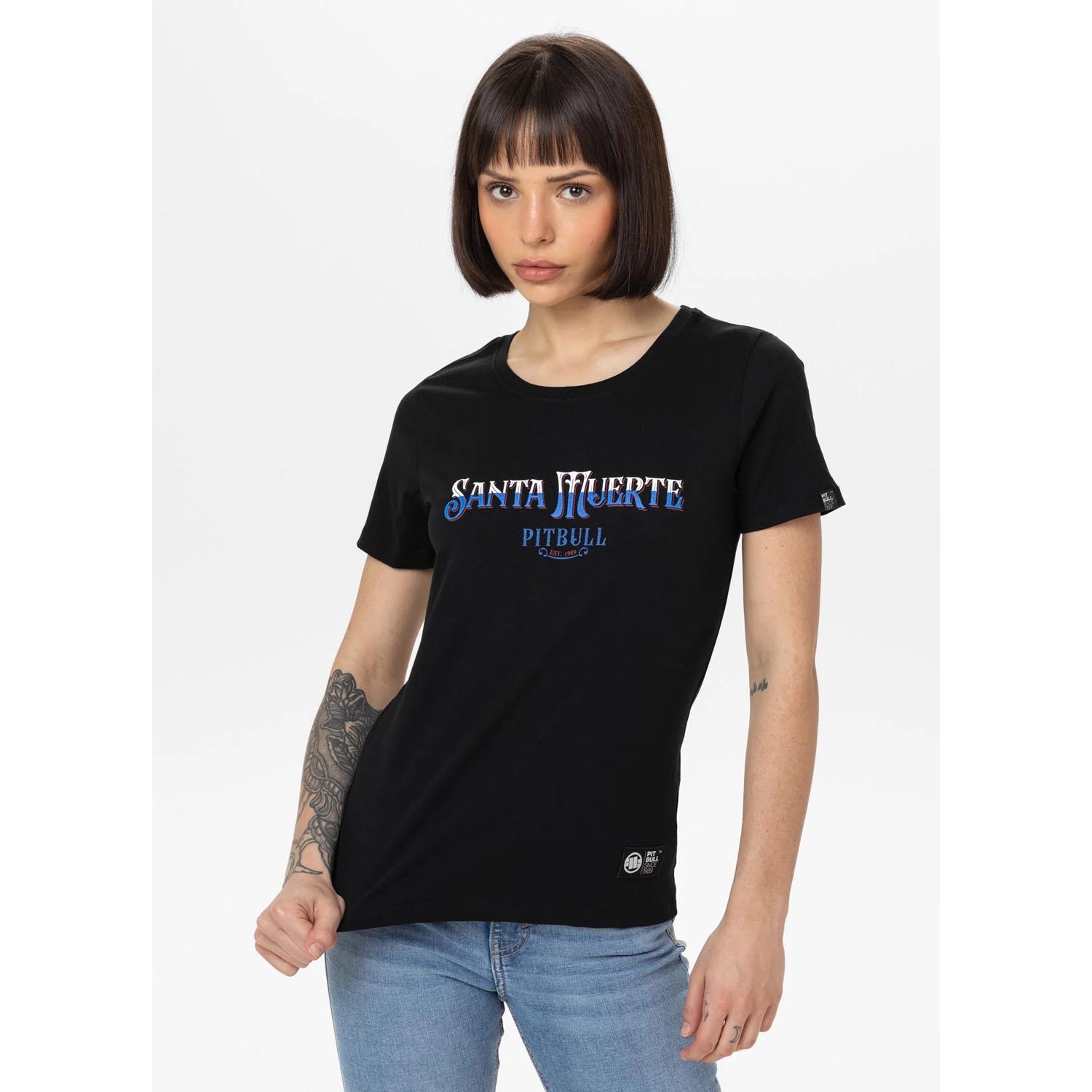 Pit Bull West Coast T-Shirt, Women, Santa Muerte, black-blue, XL