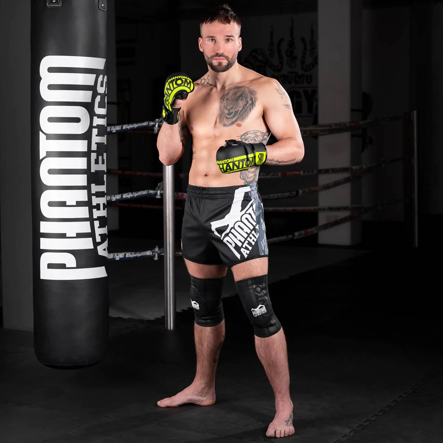 Phantom Athletics MMA Sparring Gloves, Apex, black-neonyellow, L/XL