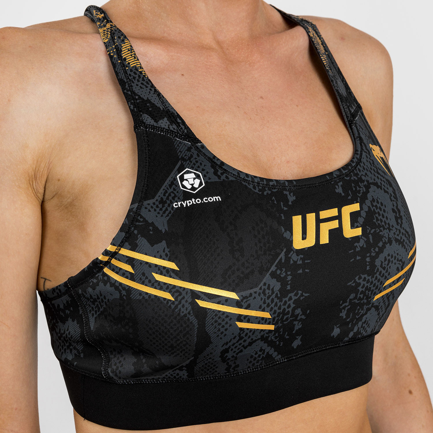 VENUM Sports Bra, Women, UFC Fight Night, Adrenaline, black-gold, XS