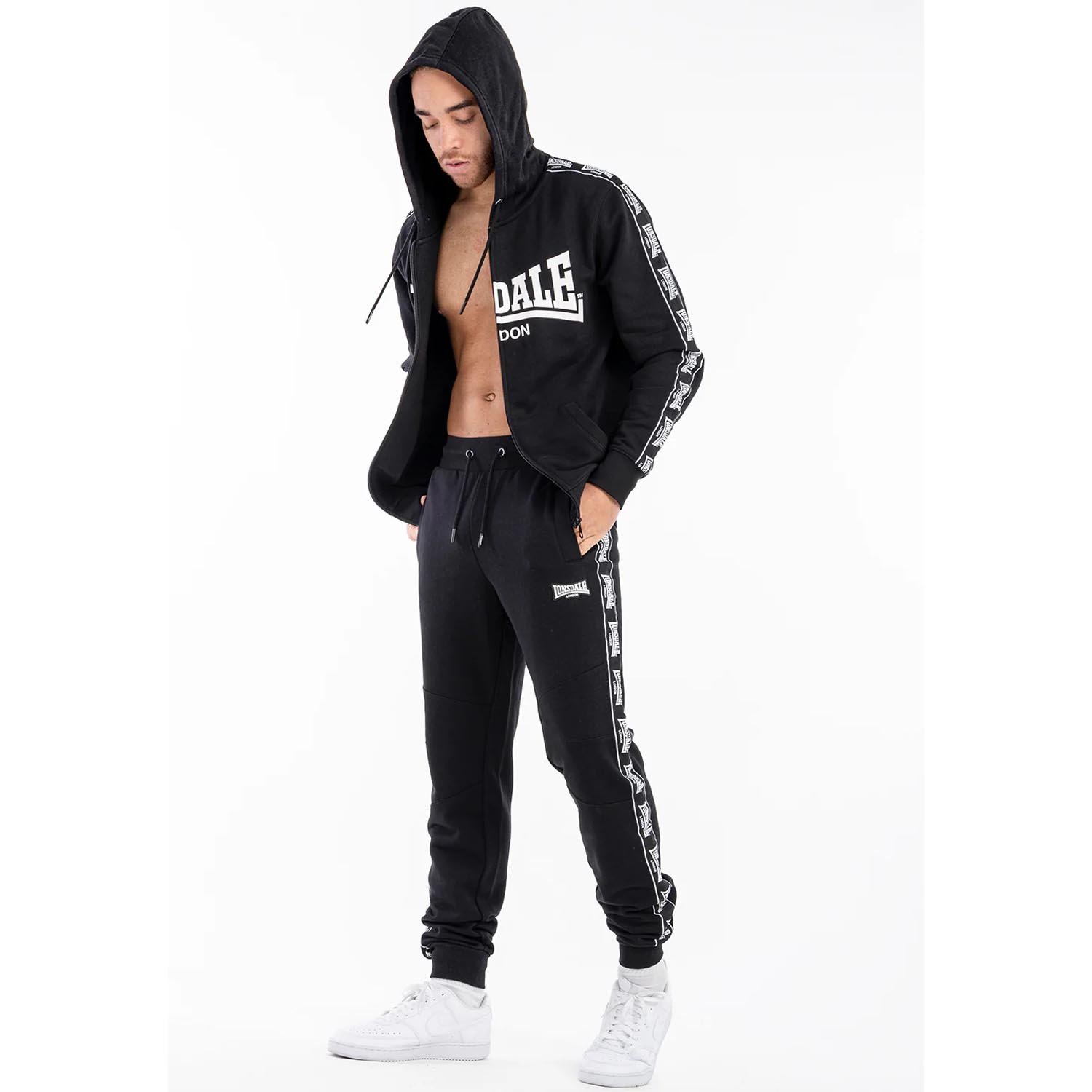 Lonsdale Jogging Pants, Tenston, black, XXL