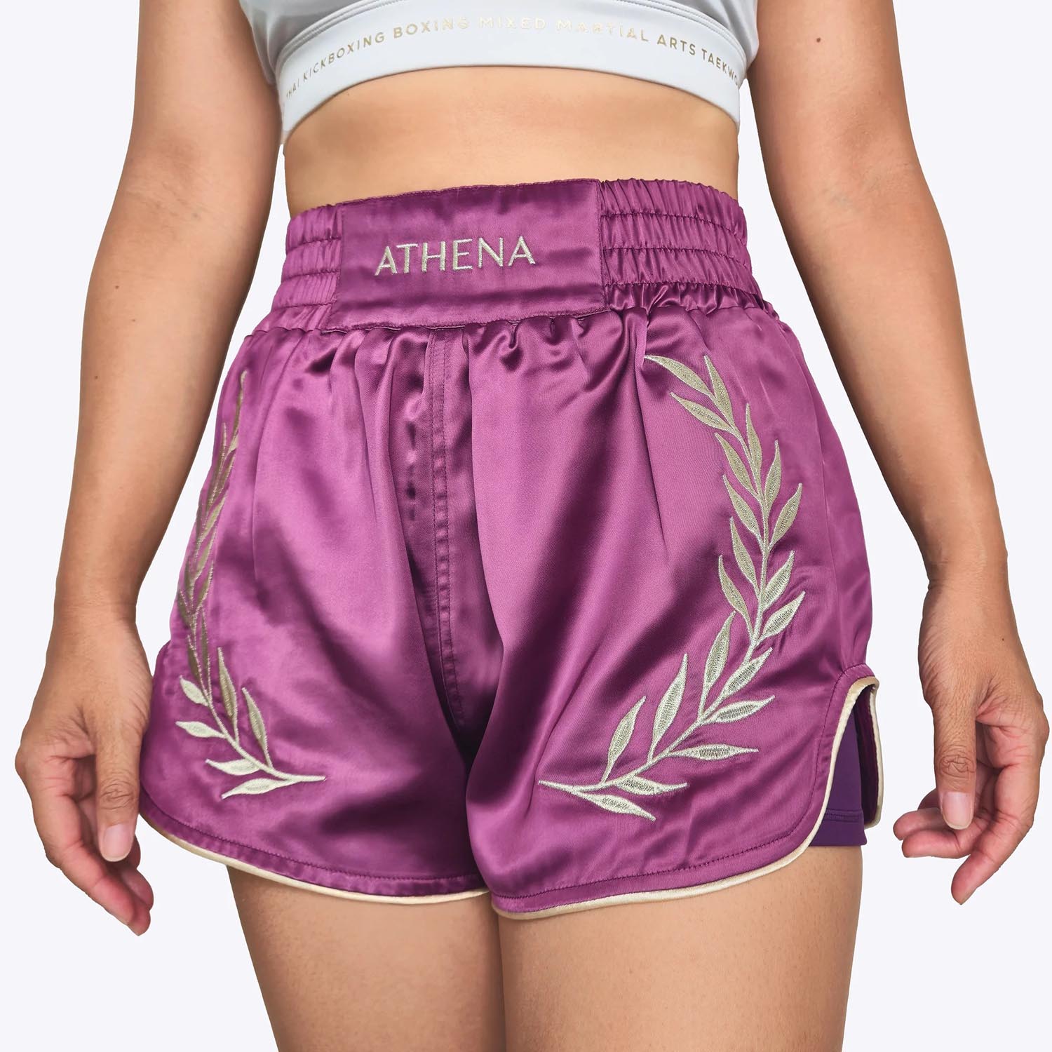ATHENA Muay Thai Shorts, Women, Athena, purple-gold, XL