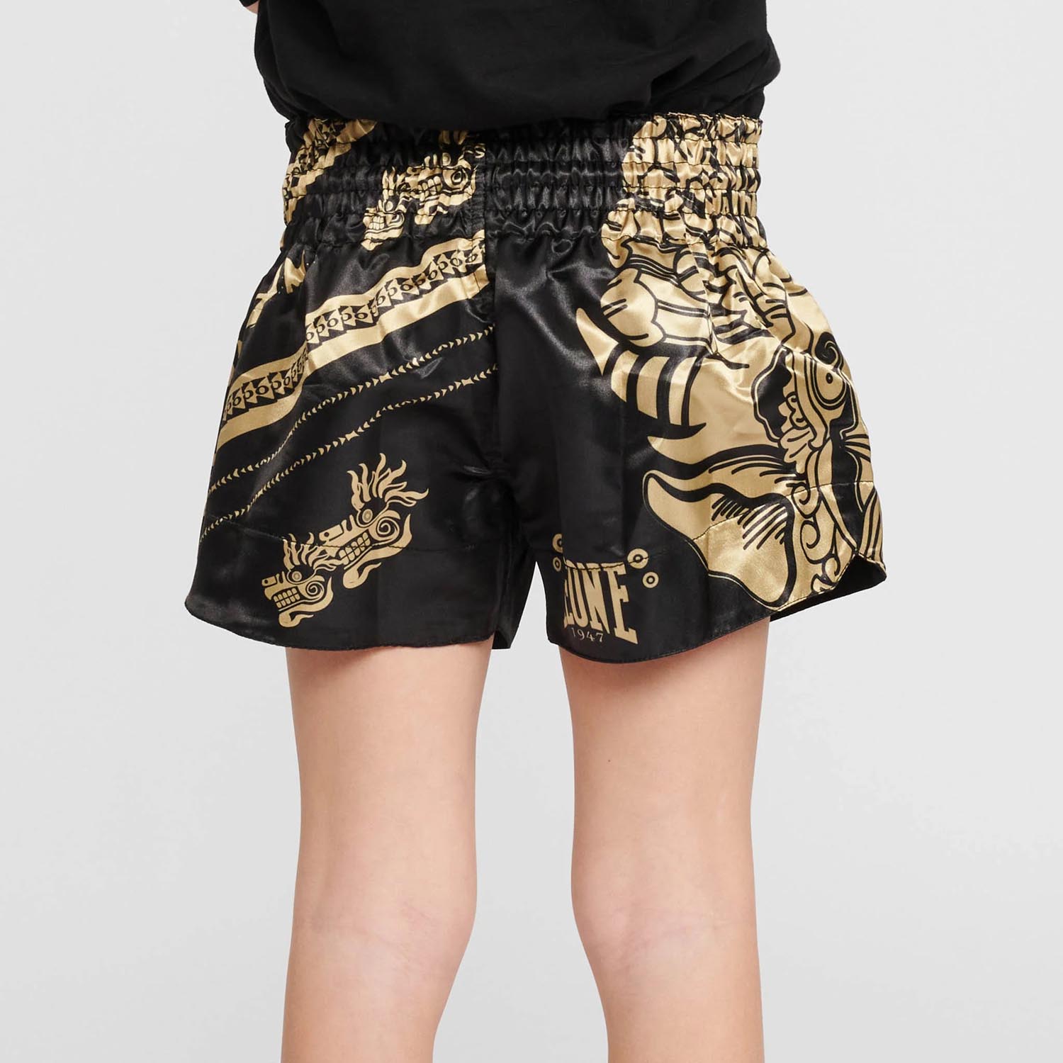 LEONE Muay Thai Shorts, Kids, Montezuma, black-gold, XL