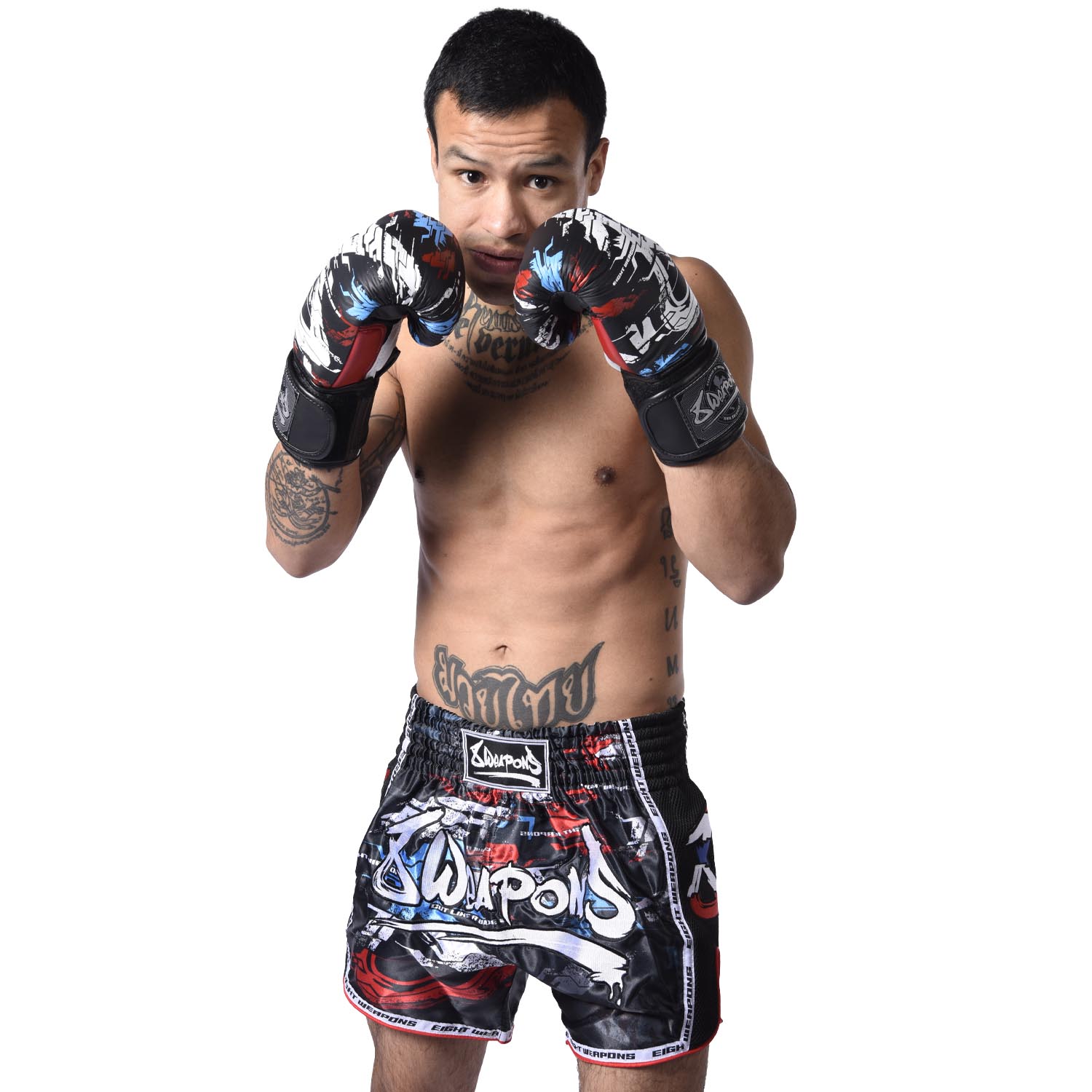 8 WEAPONS Muay Thai Shorts, Cut like a Blade 2.0, black, M