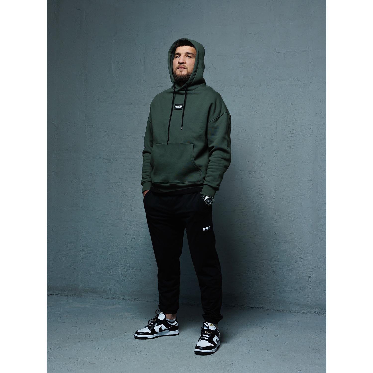 MANTO Hoody, Label, Oversize, khaki, XXL