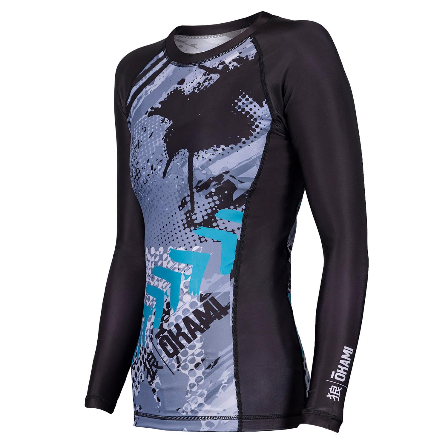 OKAMI Rashguard, L/S, Damen, Dark Shadow, S