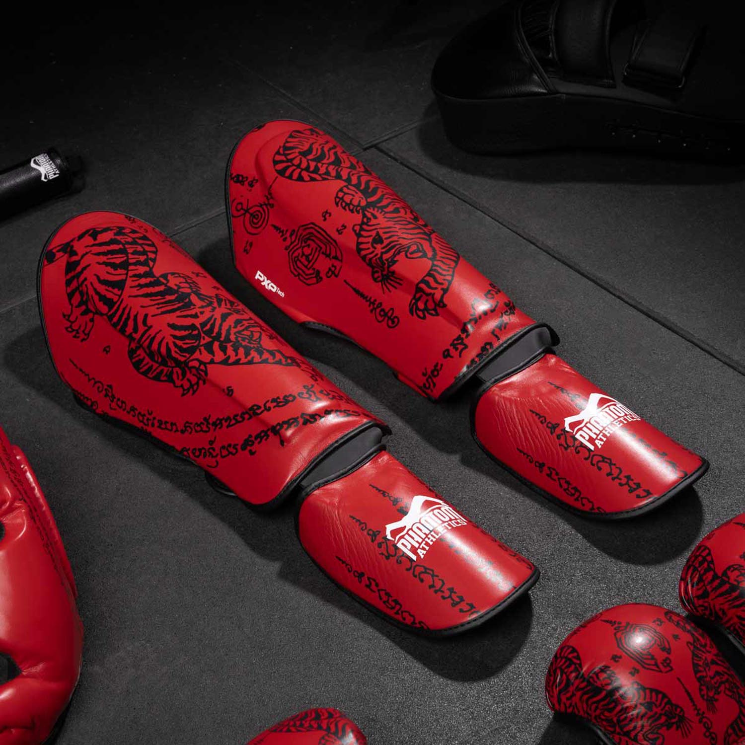 Phantom Athletics Shin Guard, Muay Thai, red, S/M