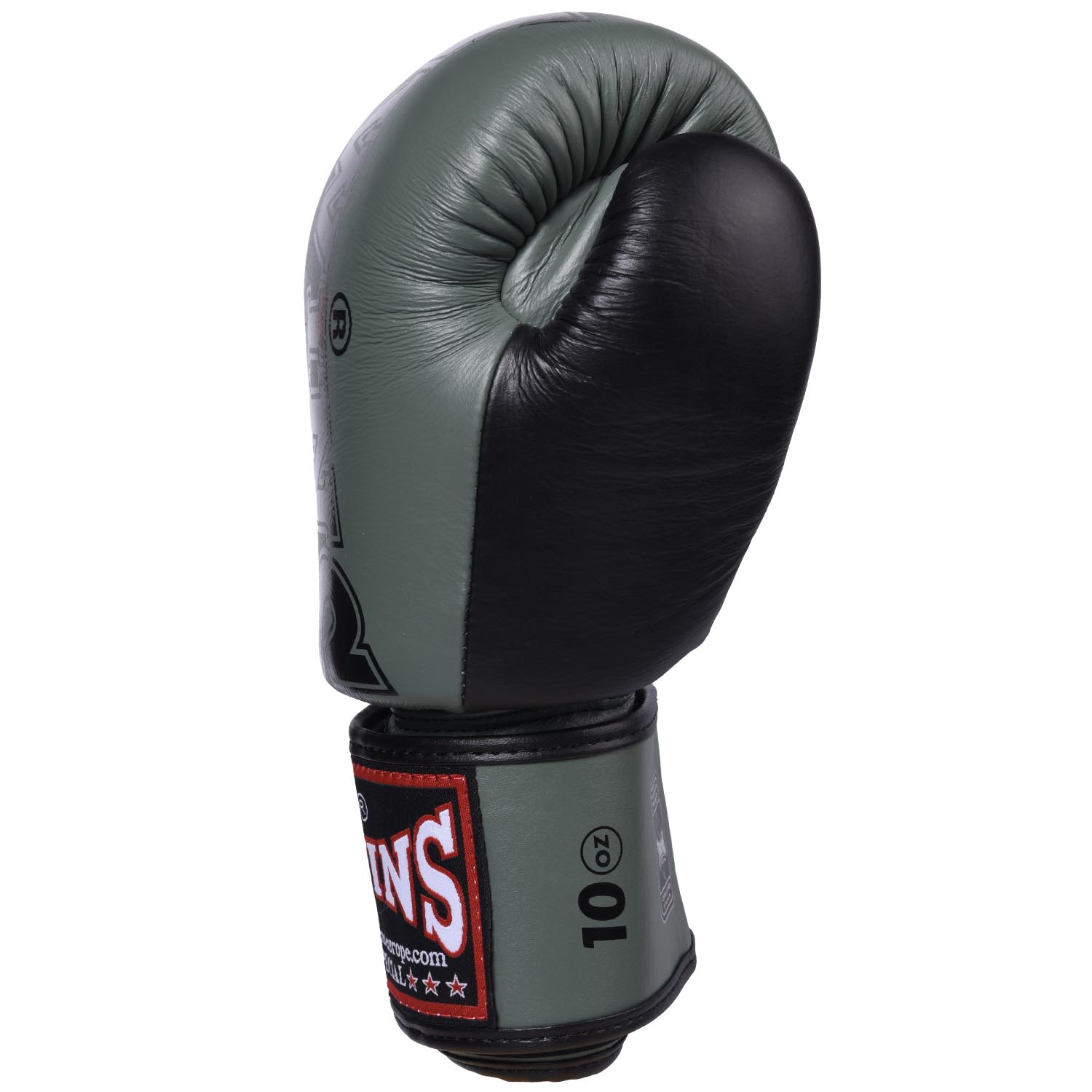 TWINS Special Boxing Gloves, Leather, BGVL-8, green-black, 14 Oz