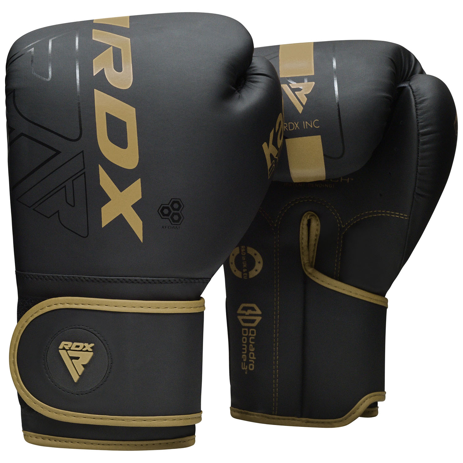 RDX Boxing Gloves, Kara Series F6, black-gold, 12 Oz