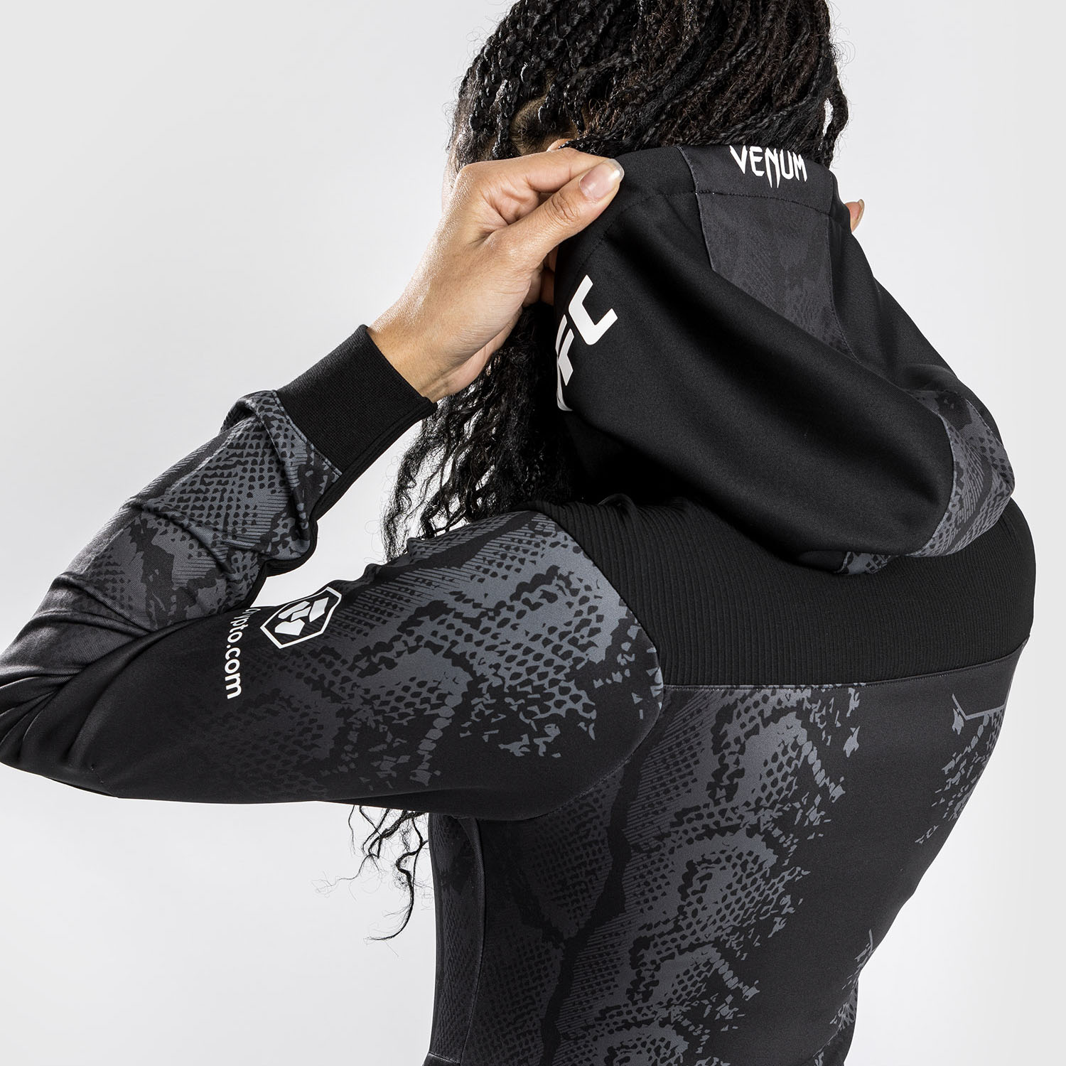 VENUM Zip Hoody, Damen, UFC Fight Night, Adrenaline, schwarz, S