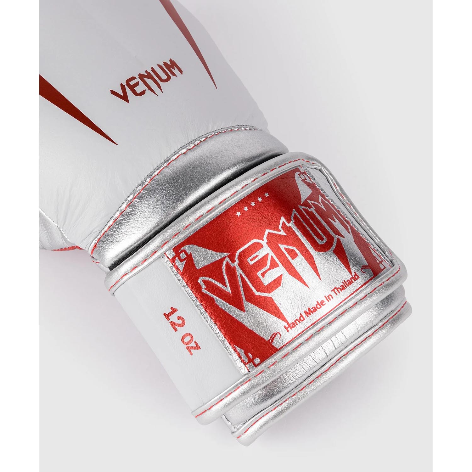 VENUM Boxing Gloves, Giant 3.0, Nappa Leather, white-red-silver, 16 Oz