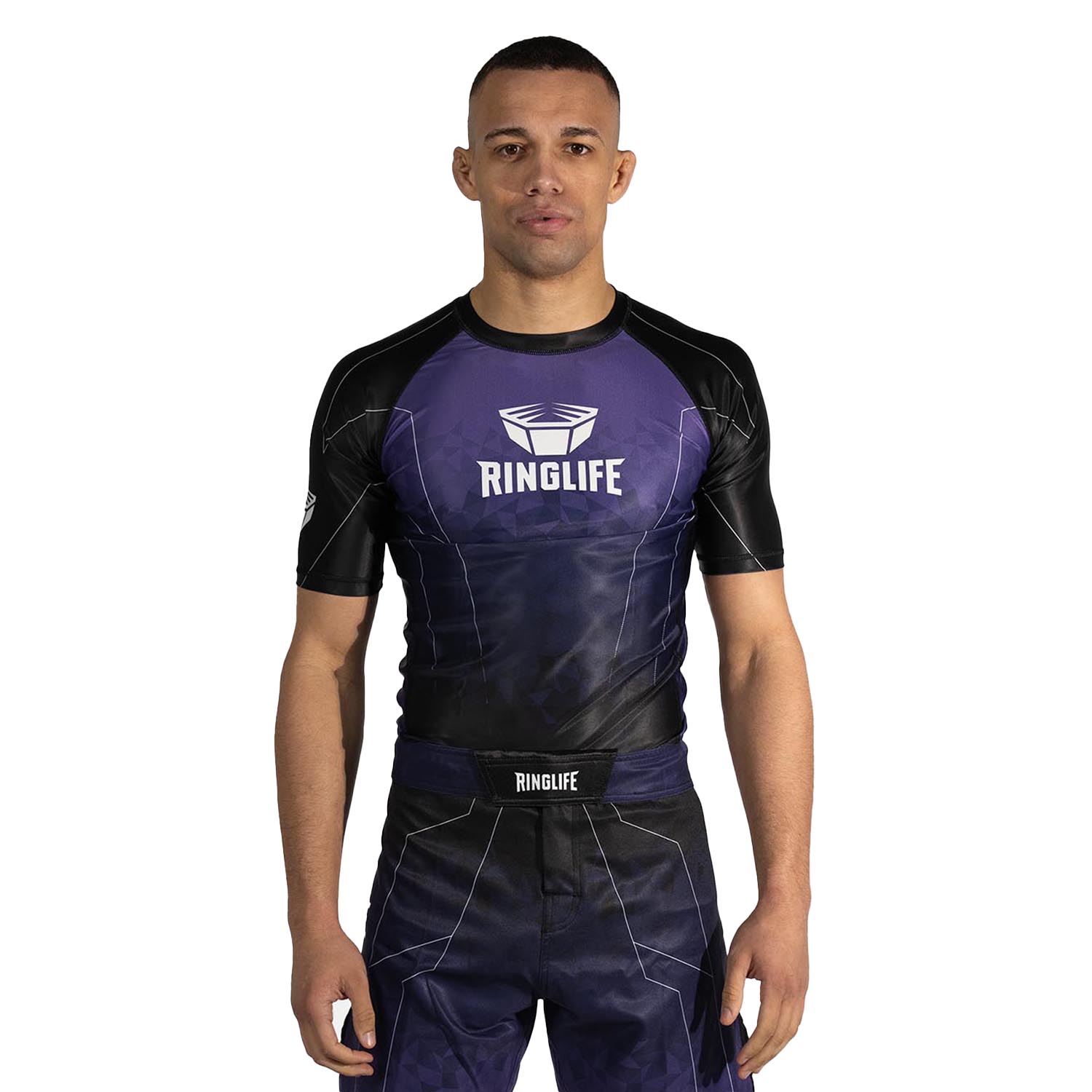 RINGLIFE Rashguard, S/S - Transition schwarz-lila