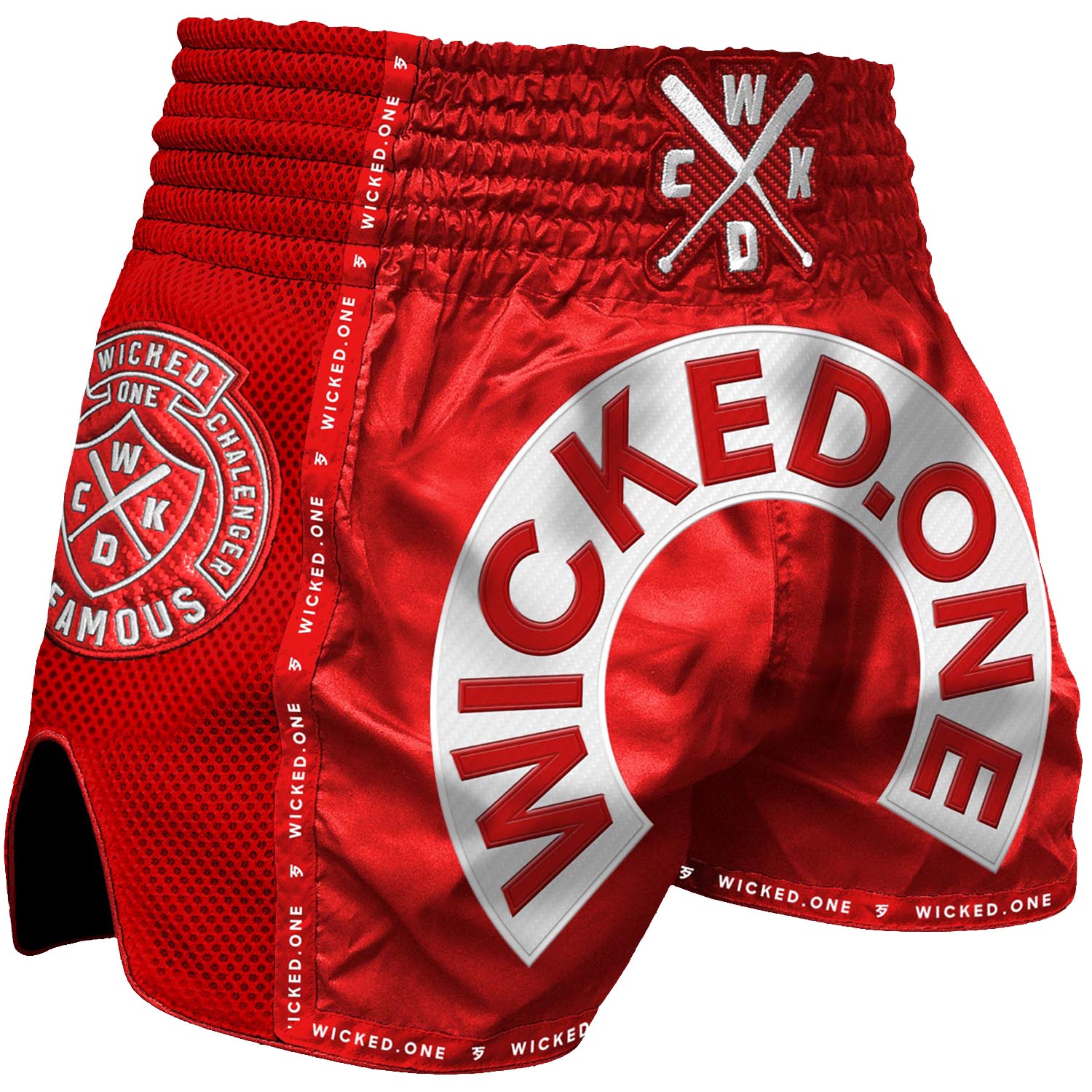 Wicked One Muay Thai Shorts, Herd, rot