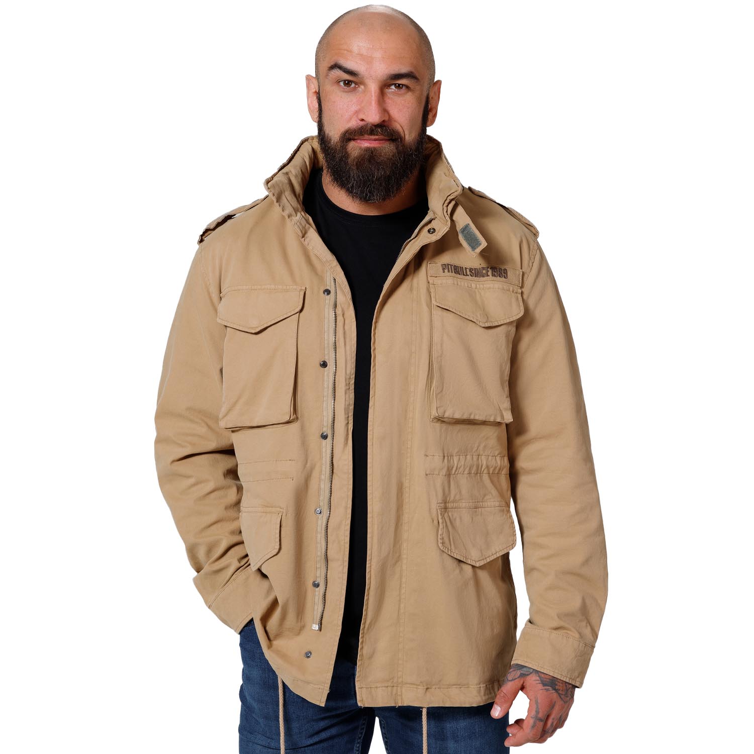 Pit Bull West Coast Jacke, M65, Washed Cotton, sand, S