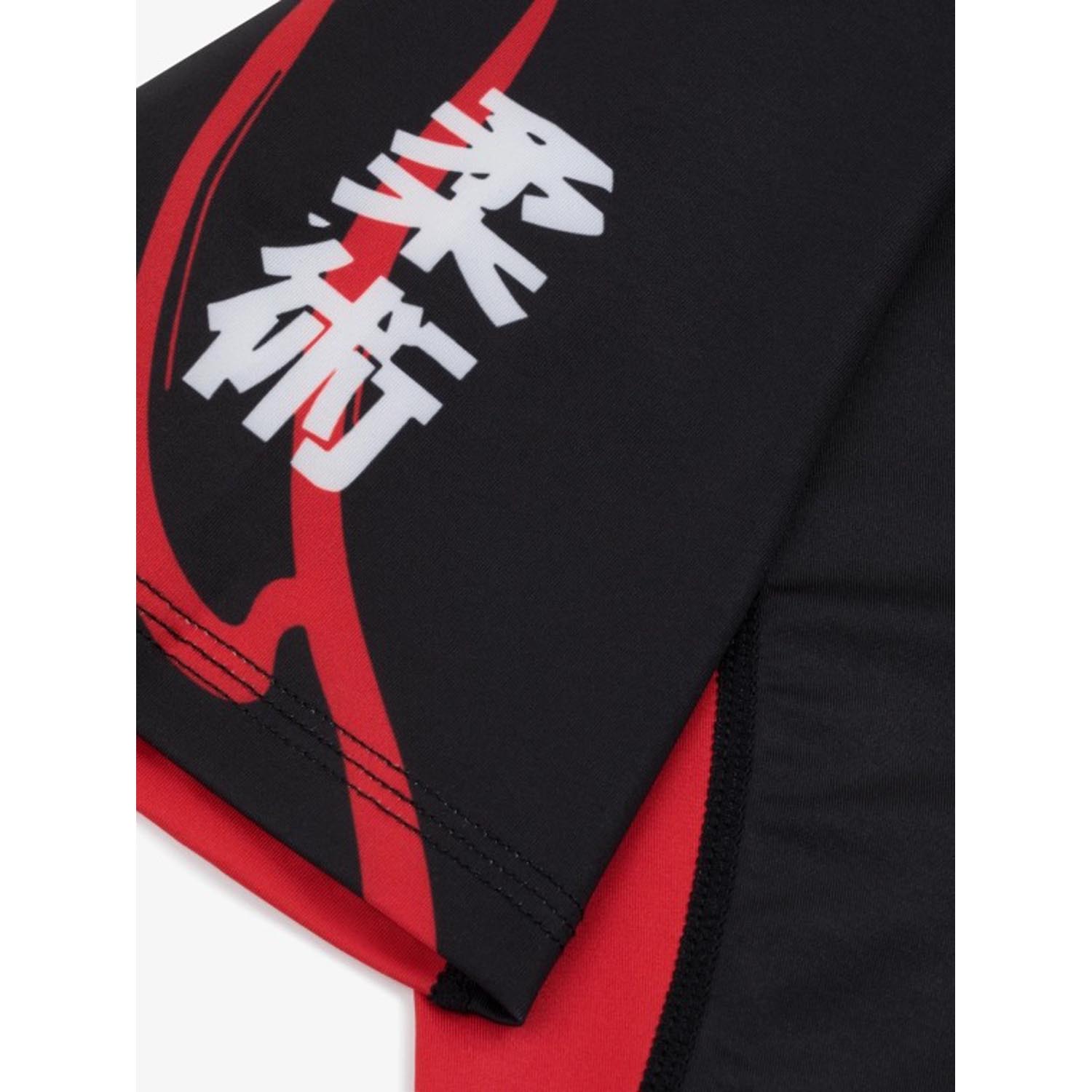 MANTO Rashguard, S/S, Lucky Cat, black-red, XXL