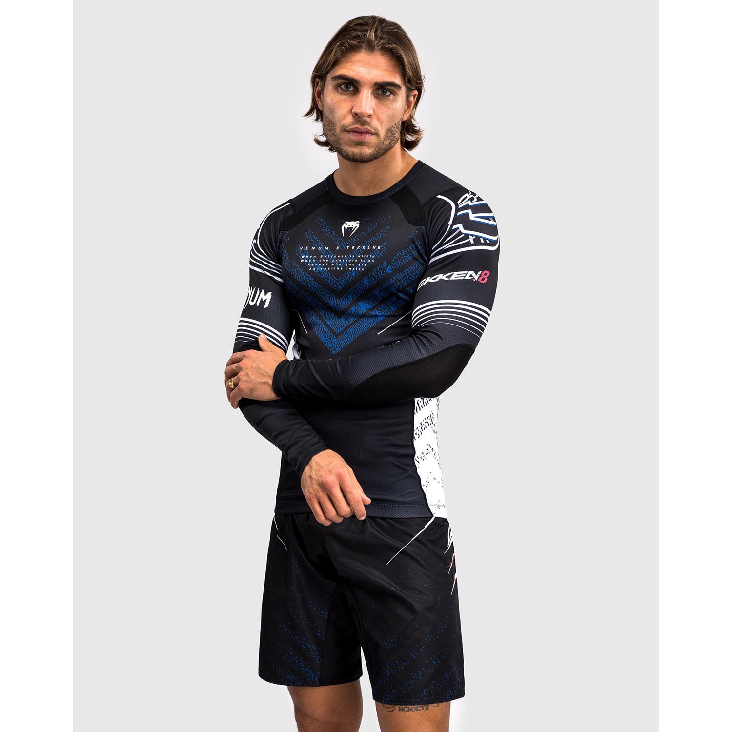 VENUM Rashguard, L/S, Tekken 8 x Jin Kazama, blue-black-white, L