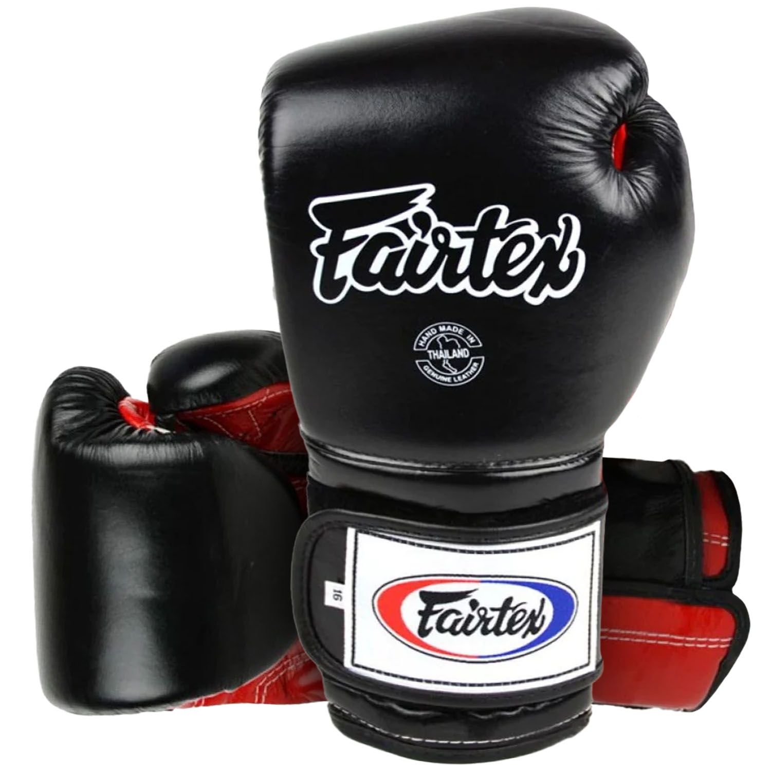 Fairtex Boxing Gloves, BGV9, Mexican Style, black-red, 12 Oz