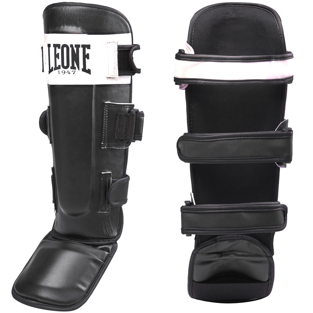 LEONE Shin Guards, Shock, black-weiss, L