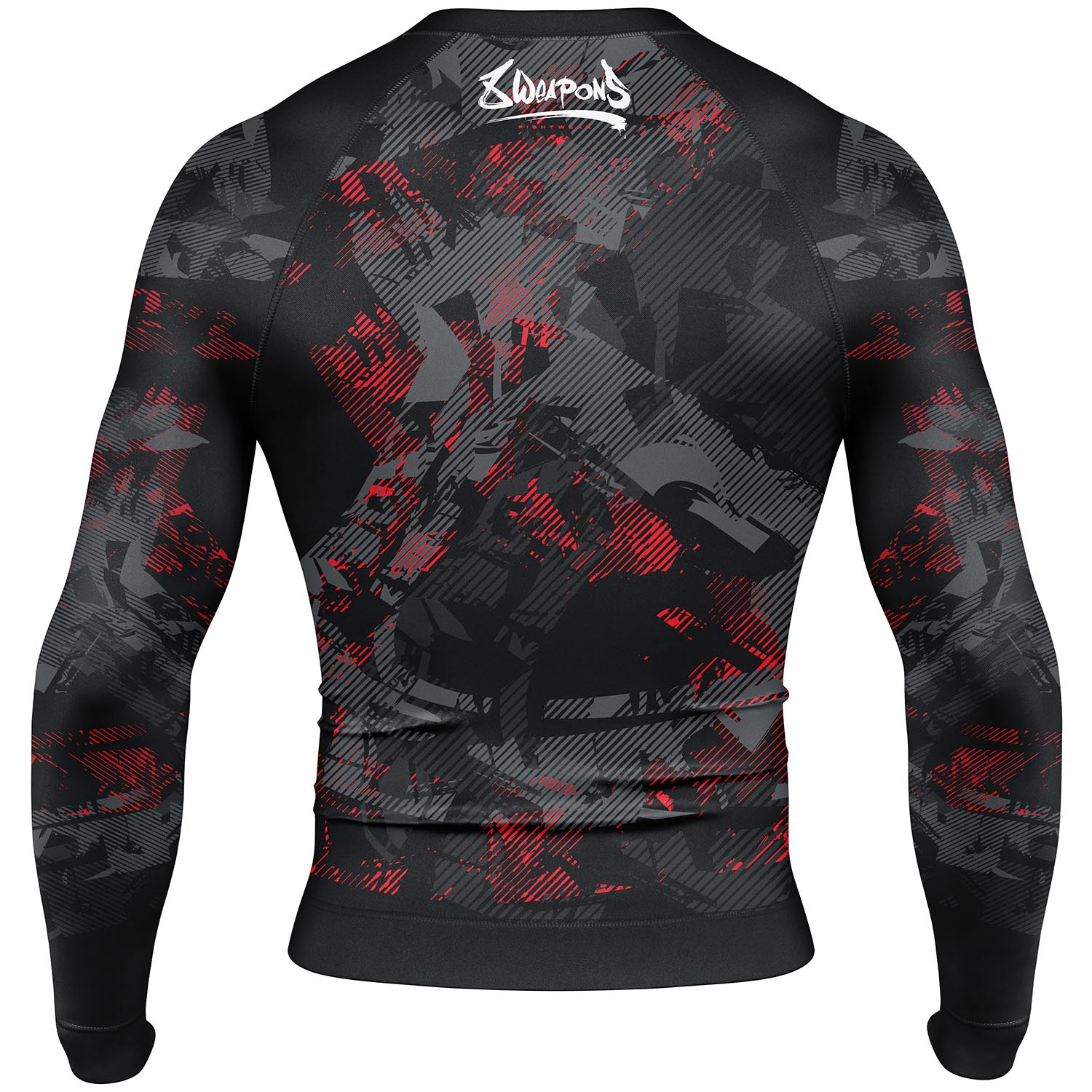 8 WEAPONS Rashguard, L/S, Hit 2.0, black-red, XXL