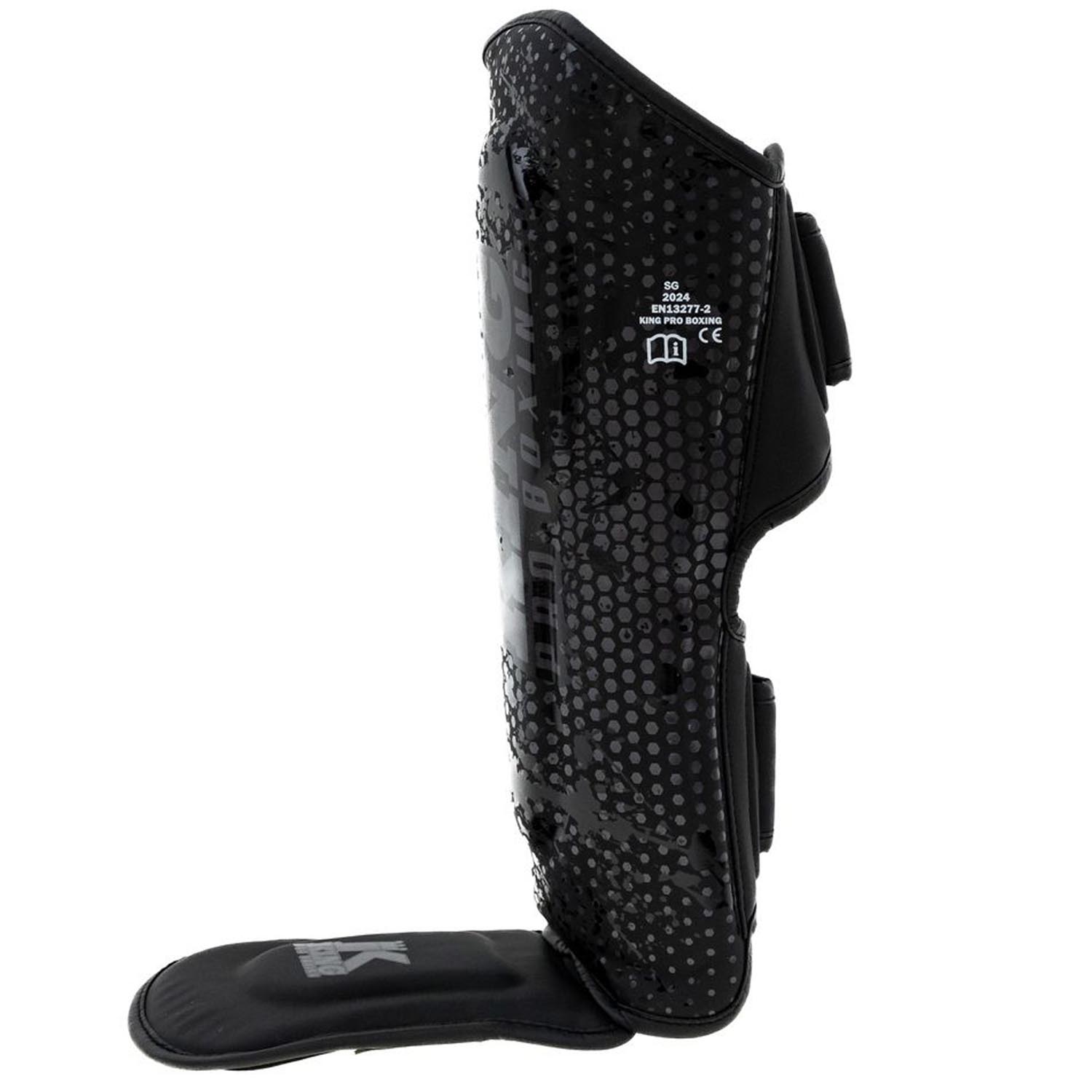 King PRO BOXING Shin Guard, Hexagon 1, black black, M