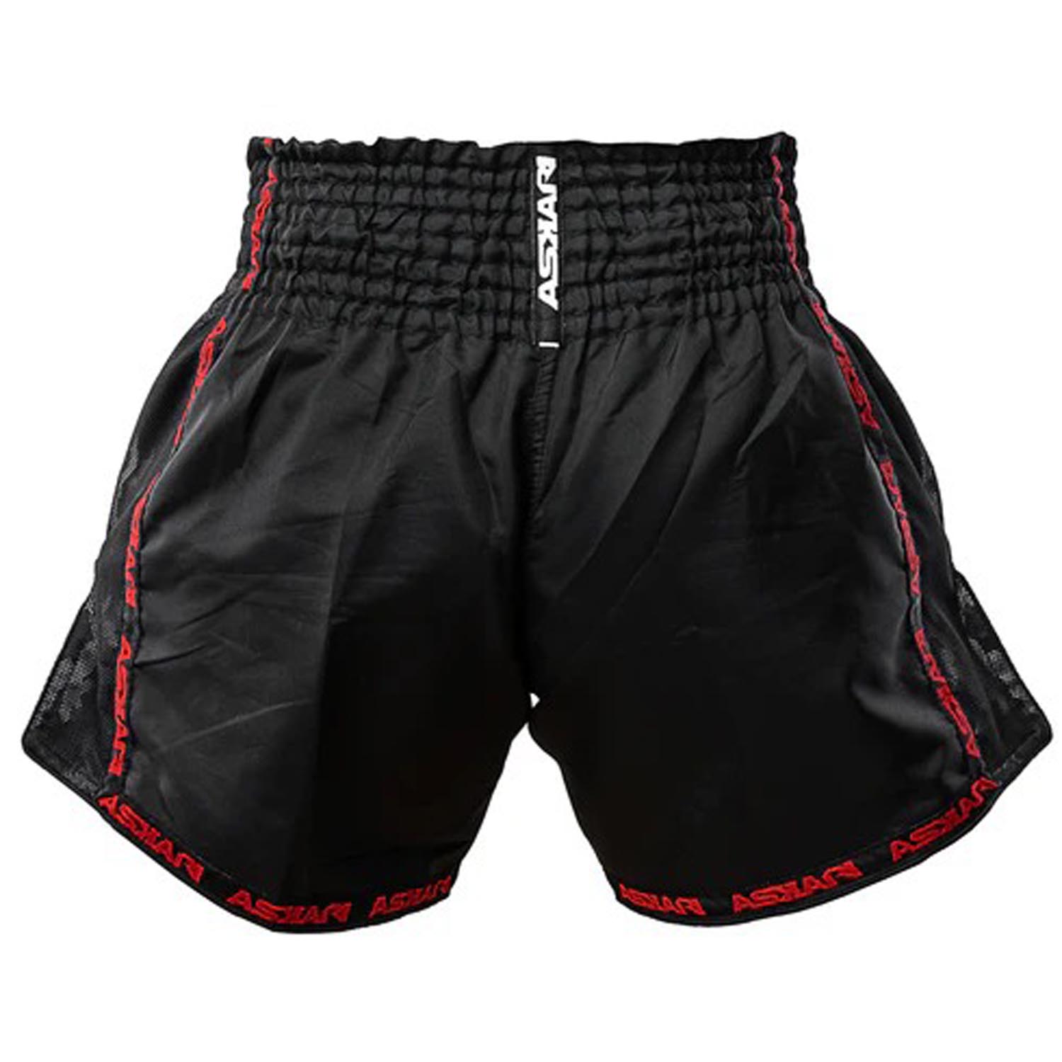 ASKARI Muay Thai Shorts, Kaliber, black-red, XXL