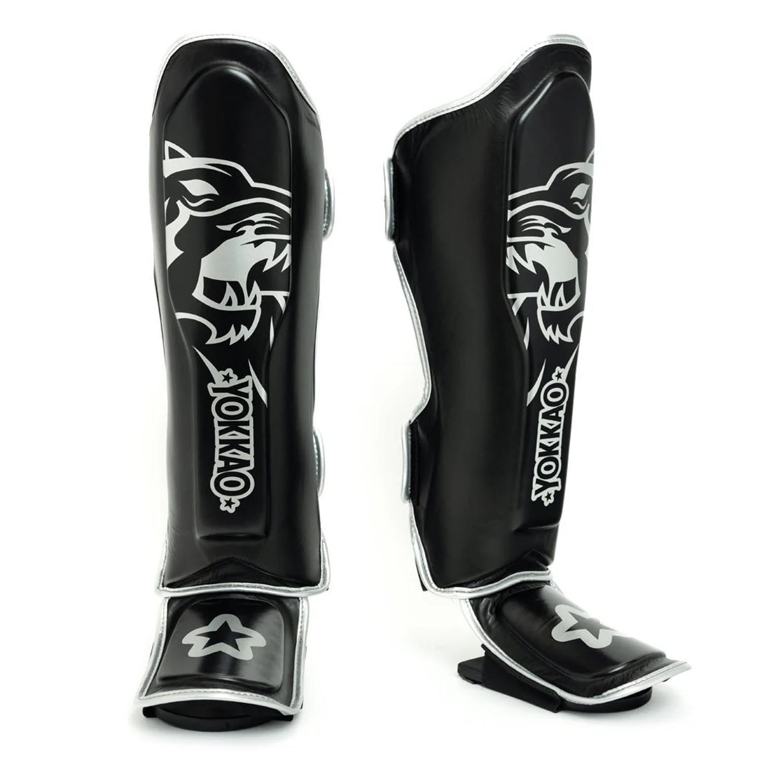YOKKAO Shinguards, Original Silver, black-silber, L