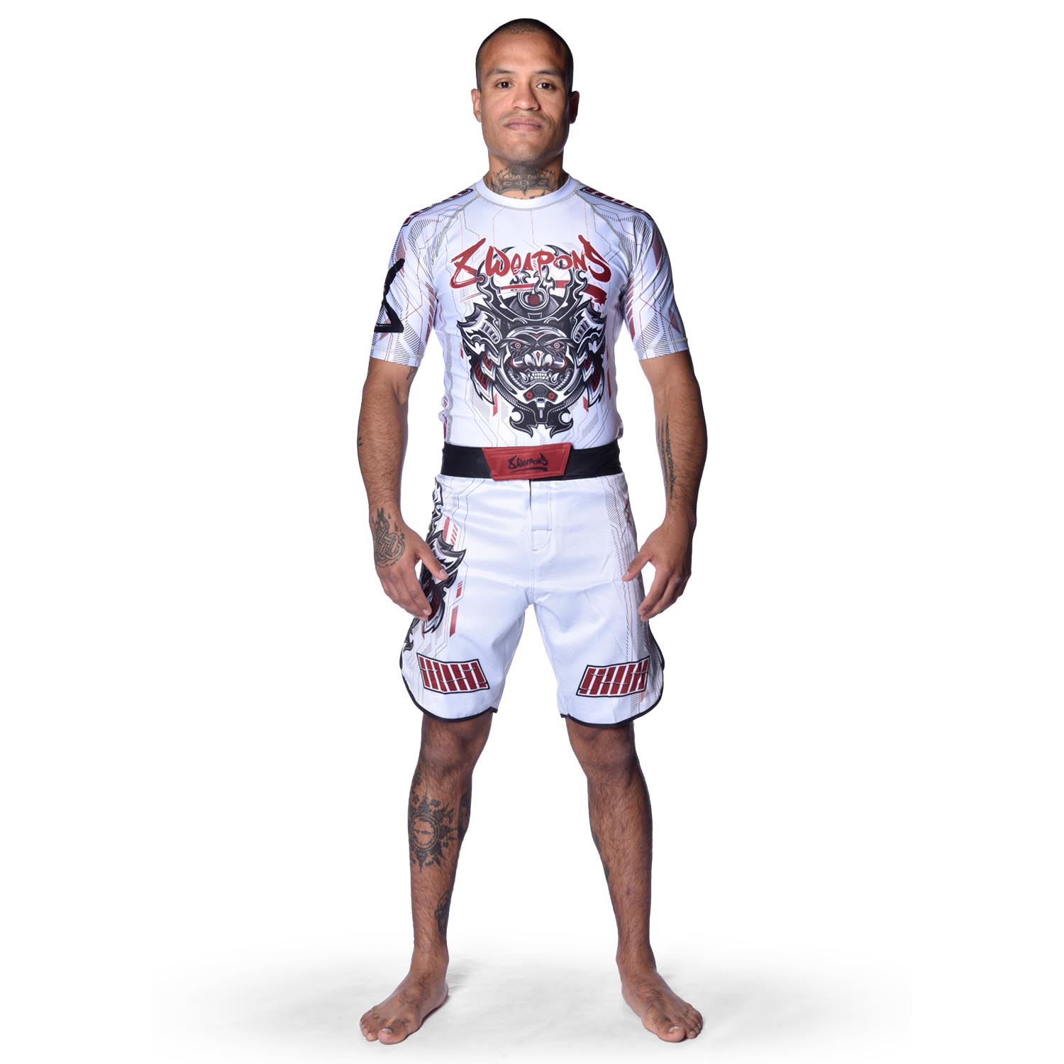 8 WEAPONS Rashguard, S/S, Samurai 2.0, white-red, XXL