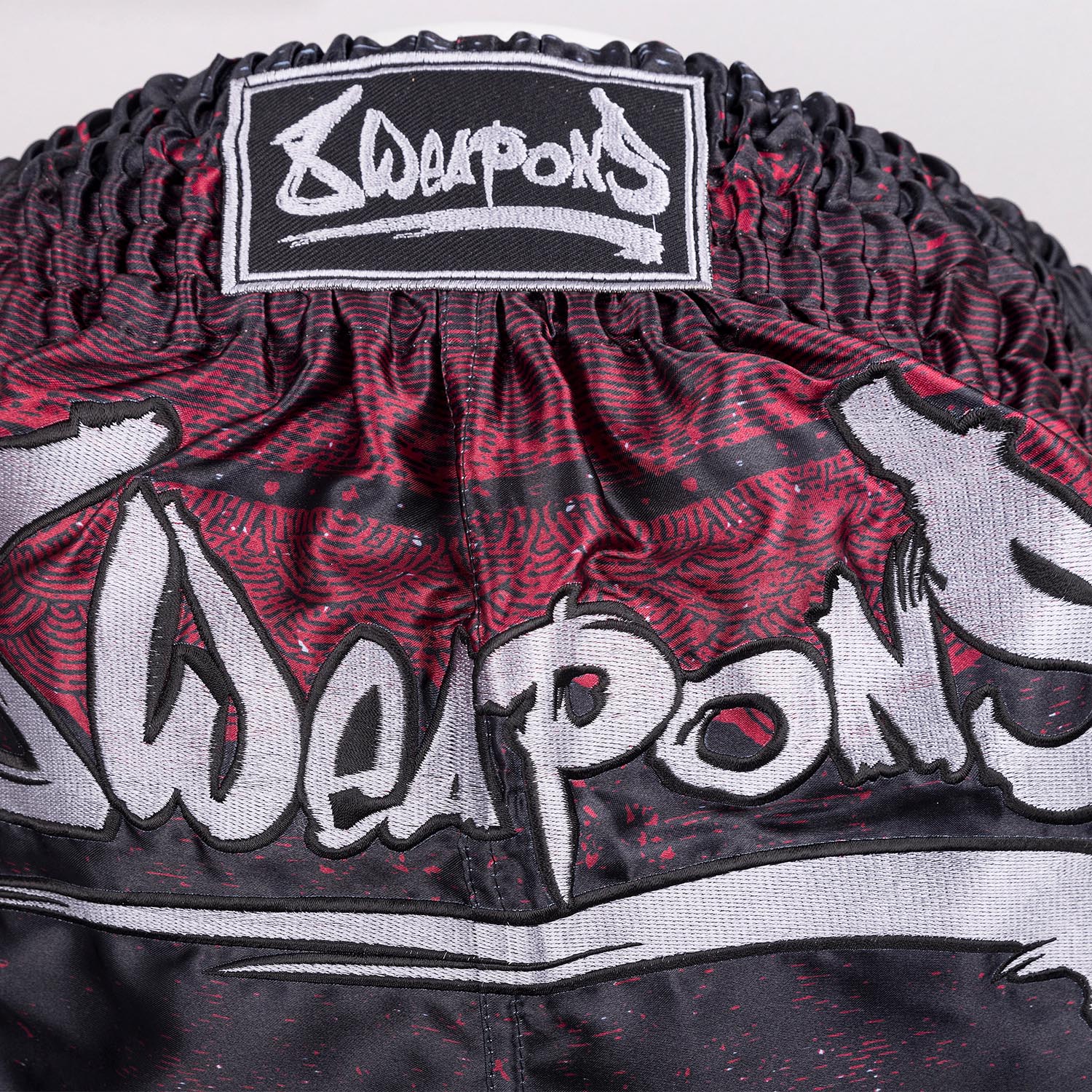 8 WEAPONS Muay Thai Shorts, Hanuman, black-red, XXL