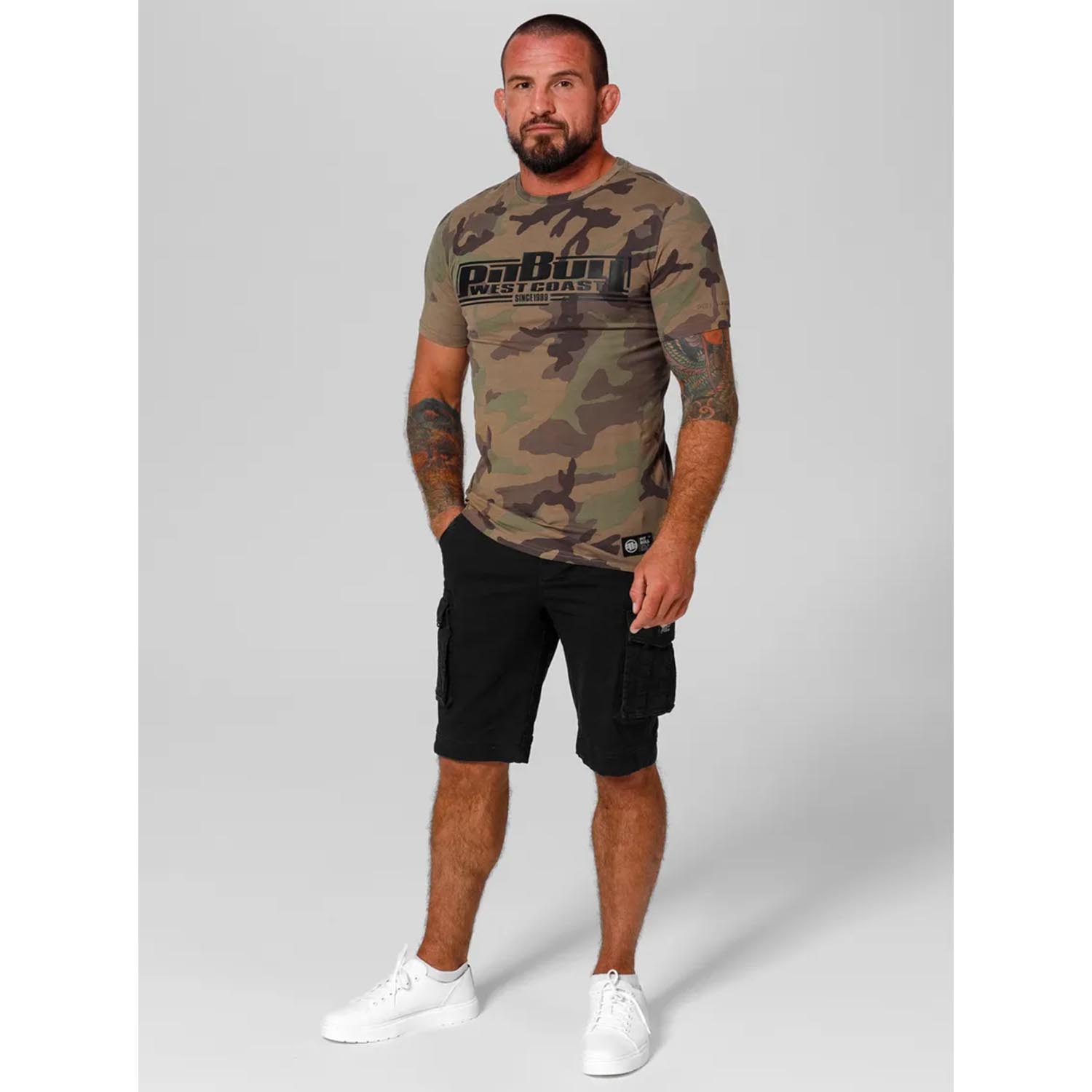 Pit Bull West Coast T-Shirt, Classic Boxing Slim Fit, camo-olive, XXXL