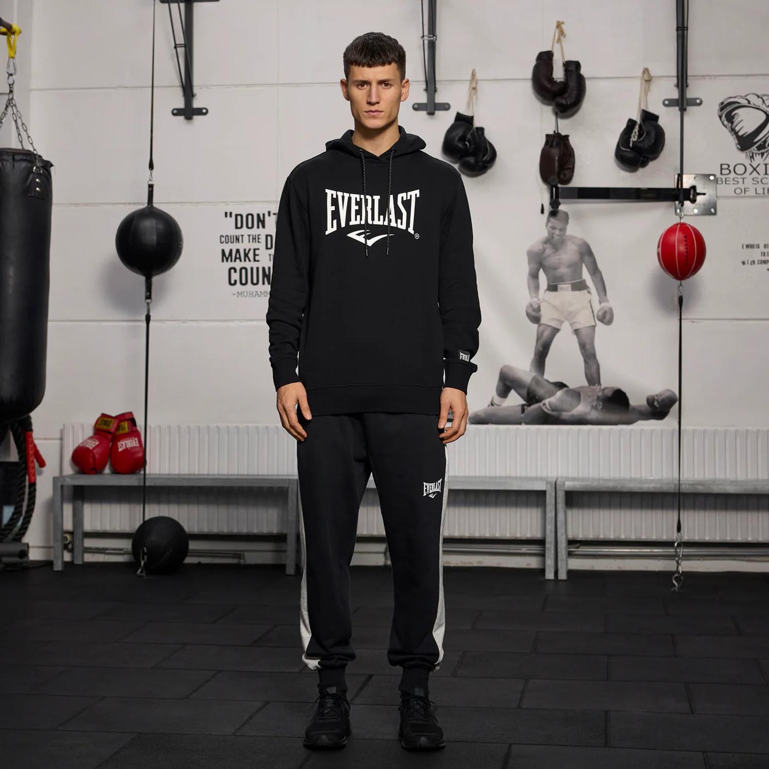 Everlast Hoody, Logo, black, XXL