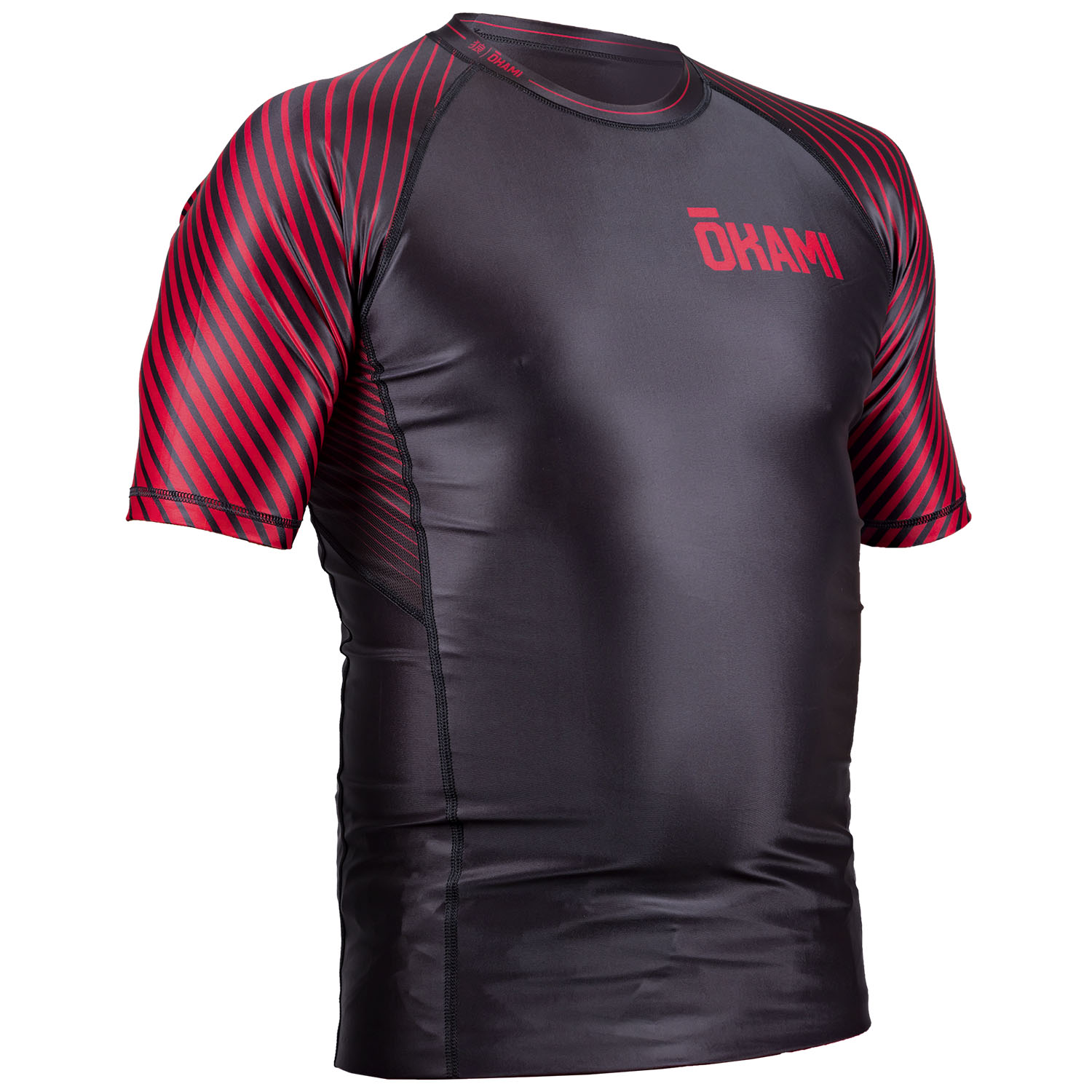 OKAMI Rashguard, S/S, Big Kanji, schwarz, L