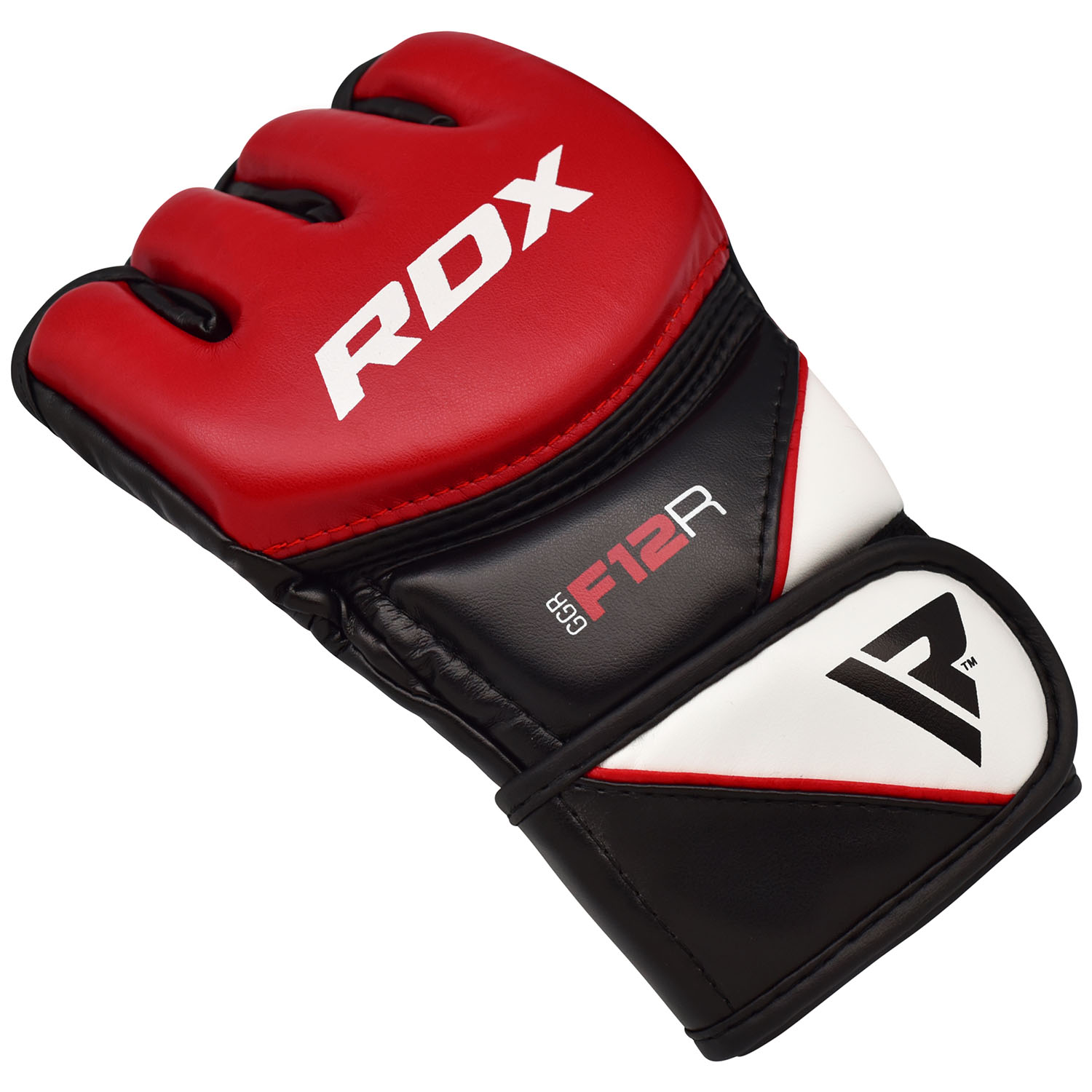 RDX MMA Boxing Gloves, New Model F12, black-red, S