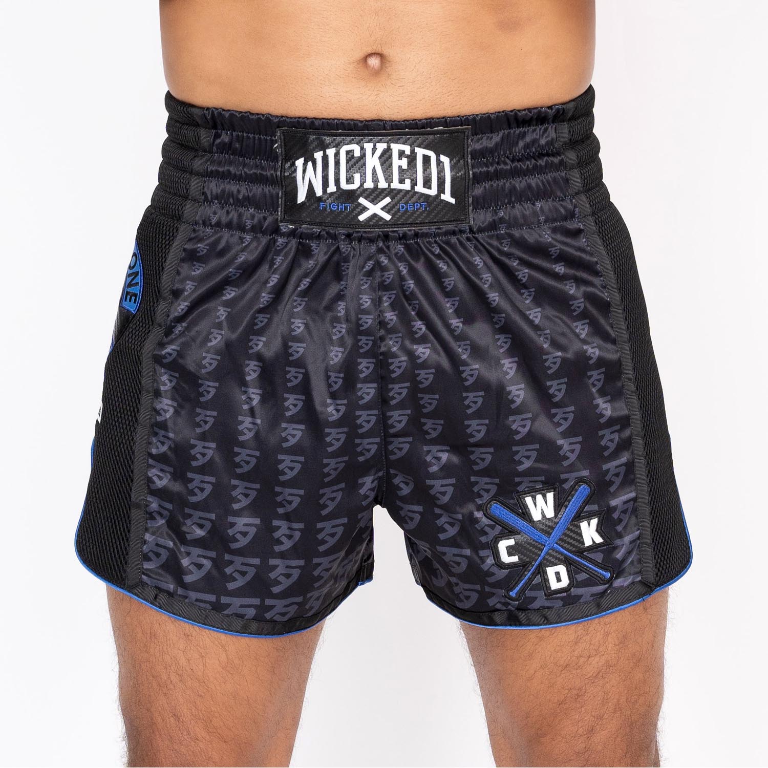Wicked One Muay Thai Shorts, Infinit, black-blue, M